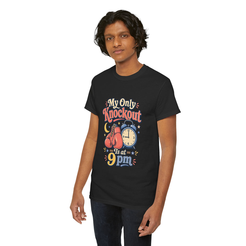 My Only Knockout Is at 9PM T-Shirt |  Funny Night Owl Boxing Graphic Tee  2607044