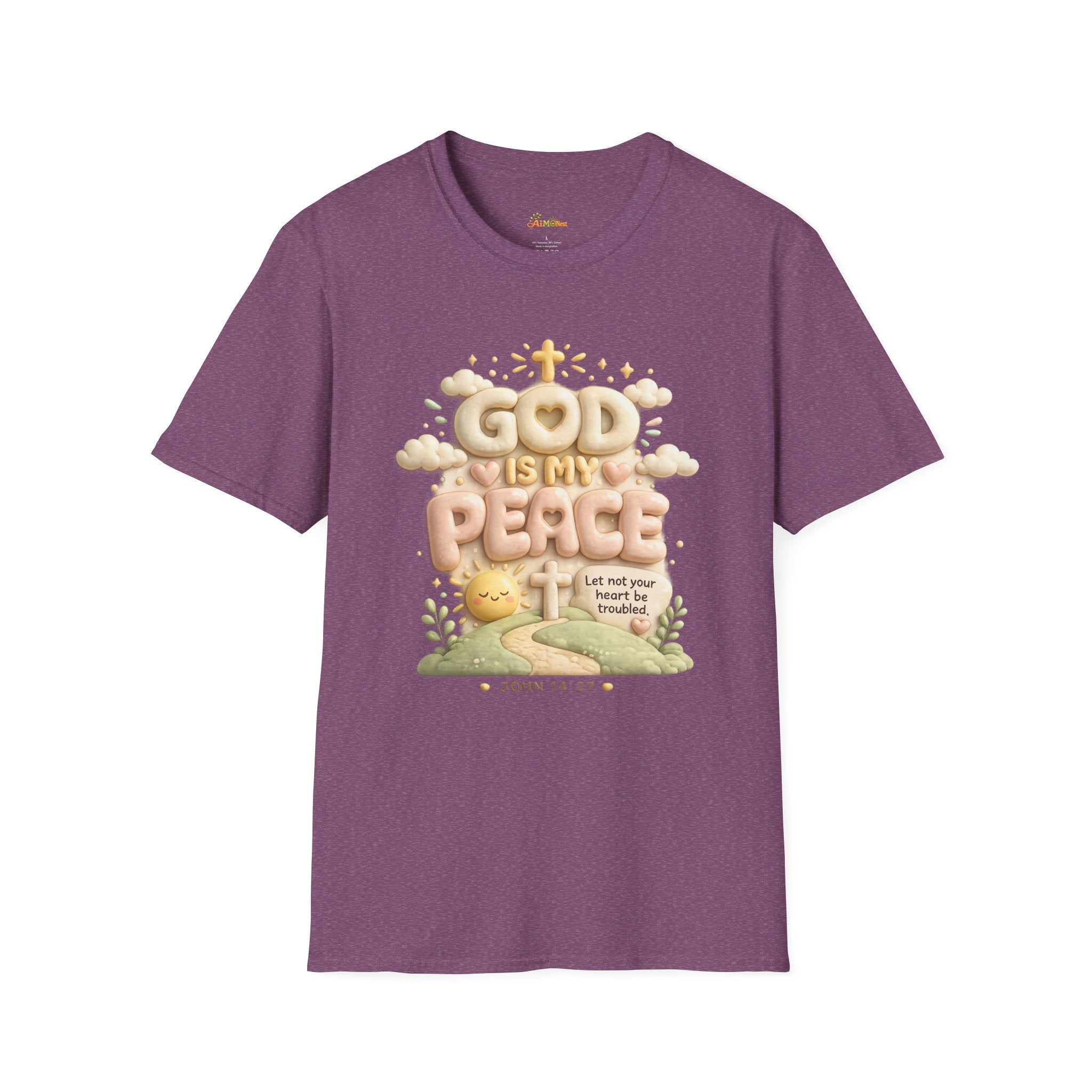 God Is My Peace T-Shirt — Christian Faith Tee with Soft Pastel Cloud Design