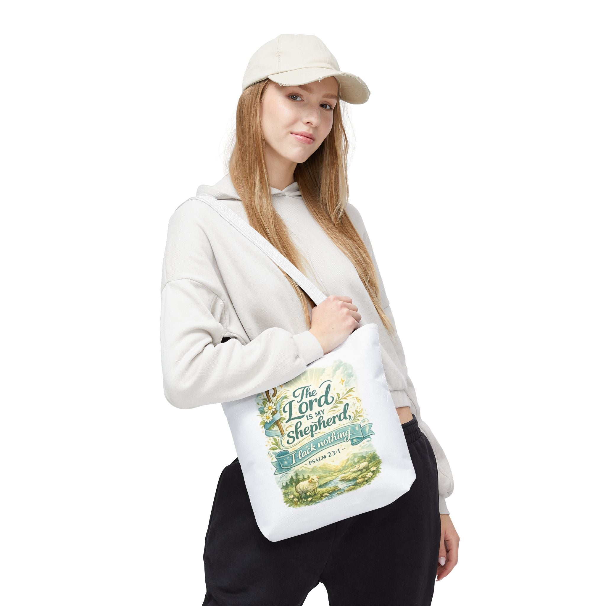 Floral Faith Tote Bag | The Lord Is My Shepherd | Psalm 23:1  4 Colors 2607043