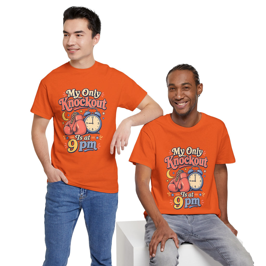 My Only Knockout Is at 9PM T-Shirt |  Funny Night Owl Boxing Graphic Tee  2607044