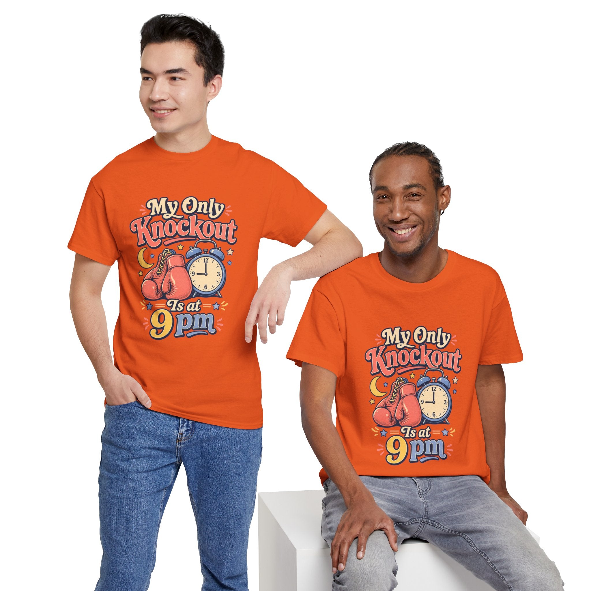 My Only Knockout Is at 9PM T-Shirt |  Funny Night Owl Boxing Graphic Tee  2607044