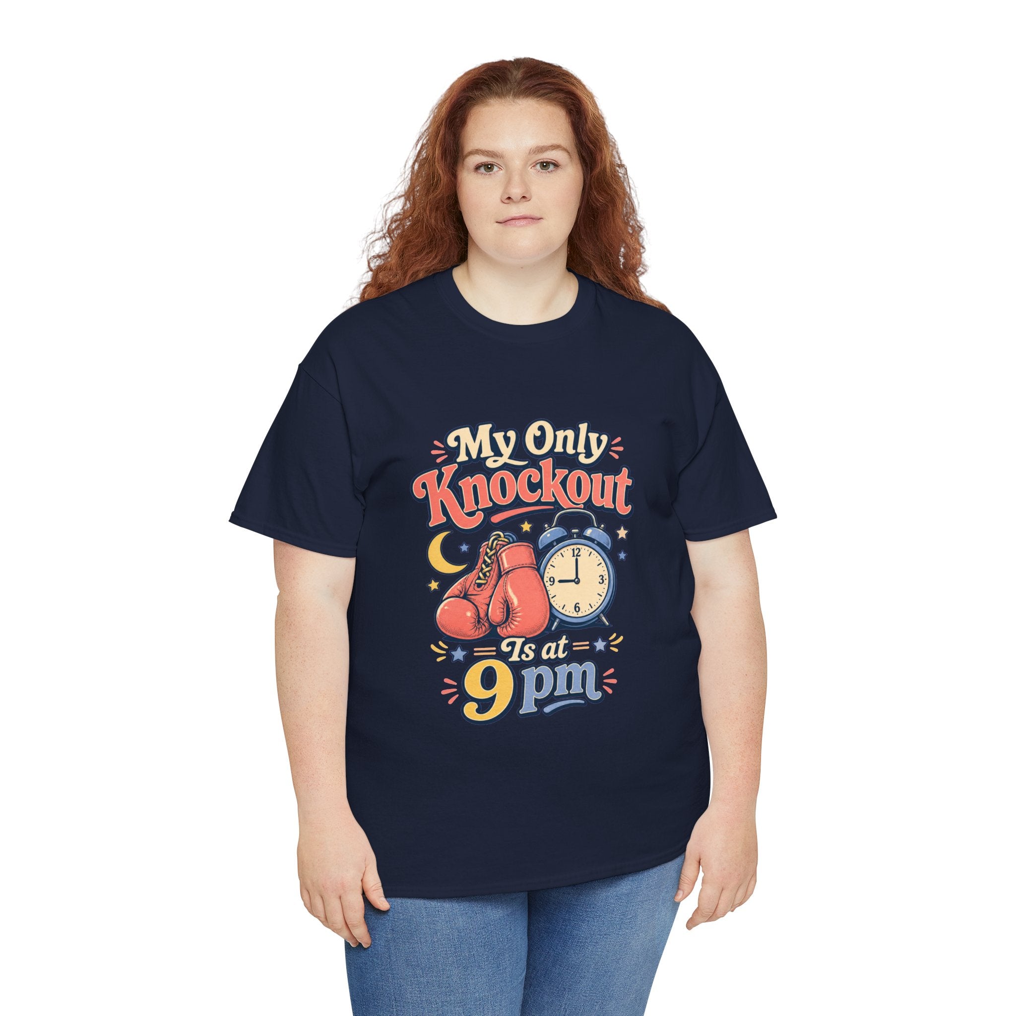 My Only Knockout Is at 9PM T-Shirt |  Funny Night Owl Boxing Graphic Tee  2607044