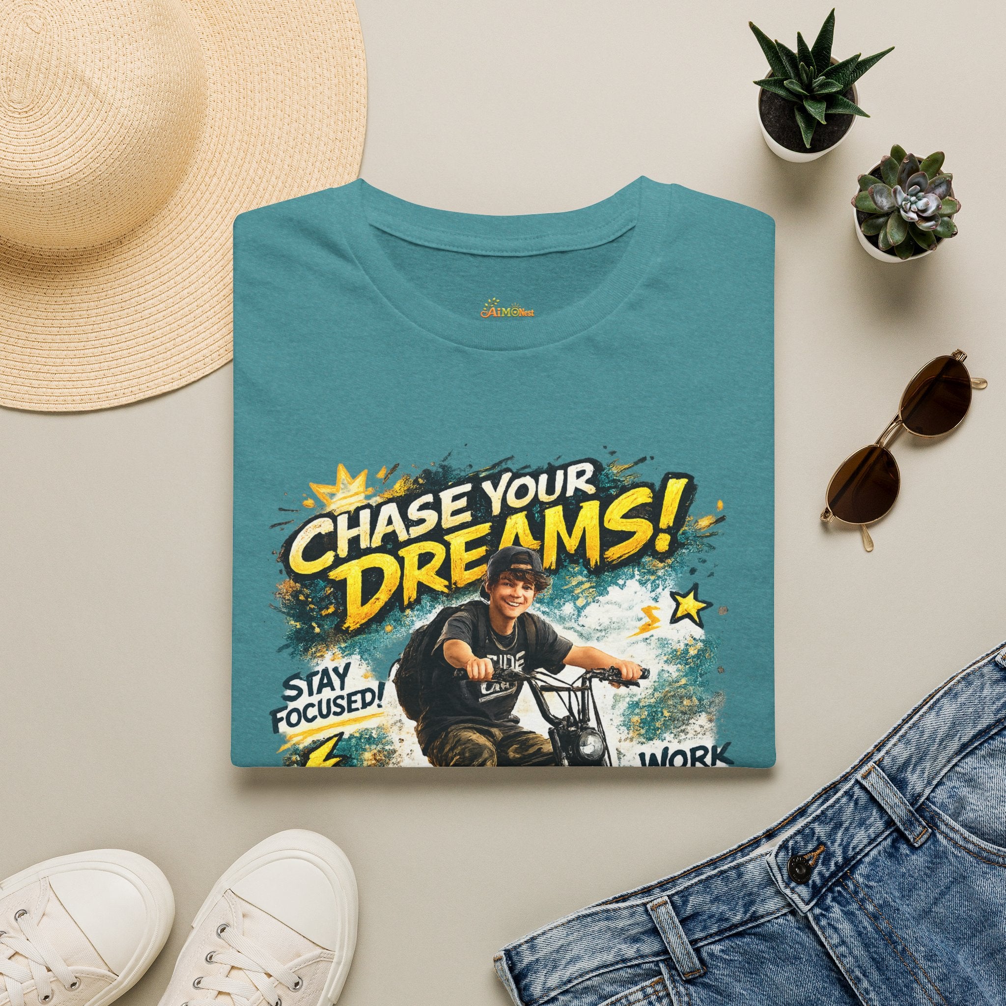 Chase Your Dreams Motorcycle Rider T-Shirt | Motivational Graphic Tee 2607006