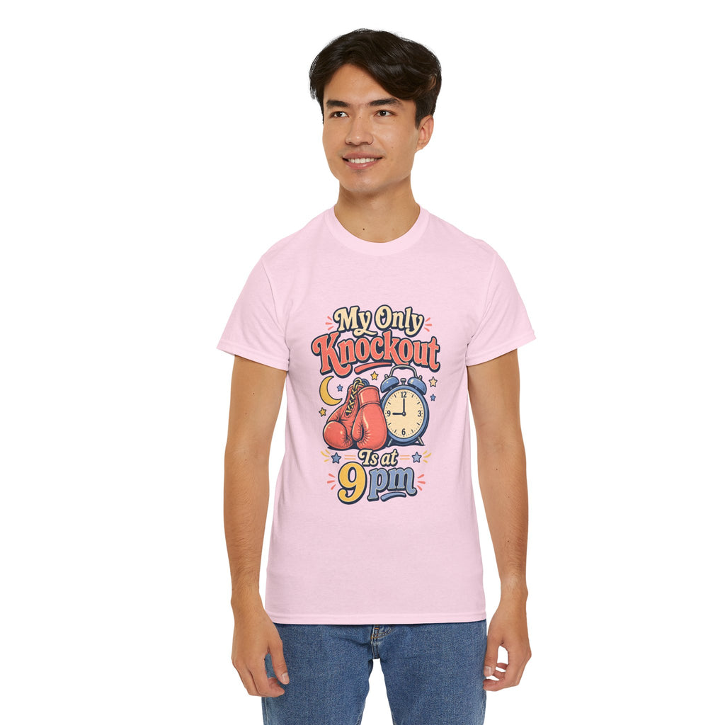 My Only Knockout Is at 9PM T-Shirt |  Funny Night Owl Boxing Graphic Tee  2607044