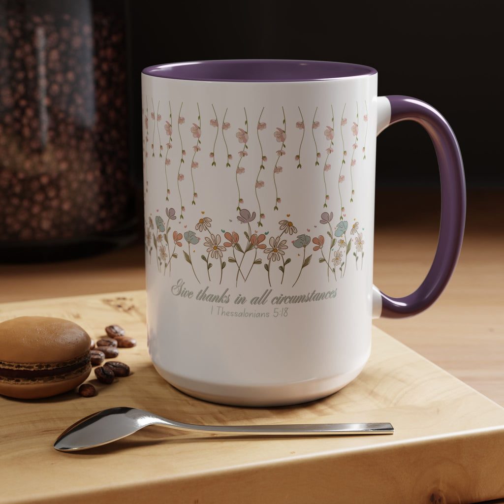 Custom Name For Thank You Coffee Mug | Personalized Grateful Floral Coffee Mug |  Gentle Remembrance 11oz | 15oz 2607033