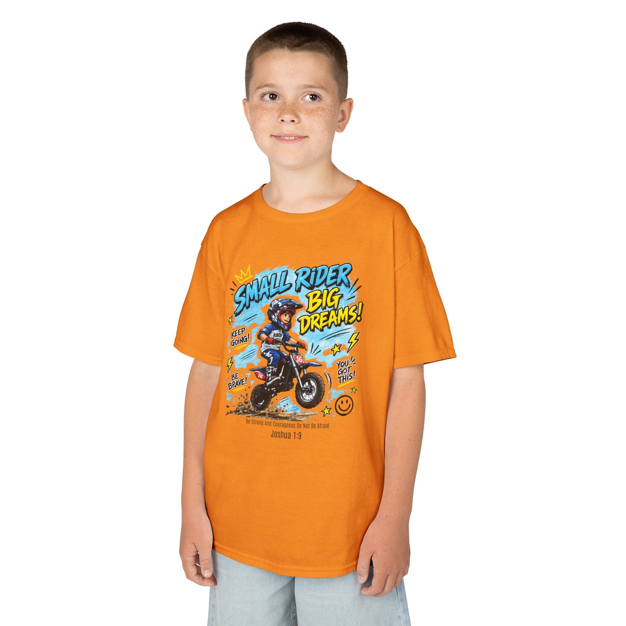 Kids Tee — "Small Rider, Big Dreams" Motorcycle Graphic Shirt 2607013