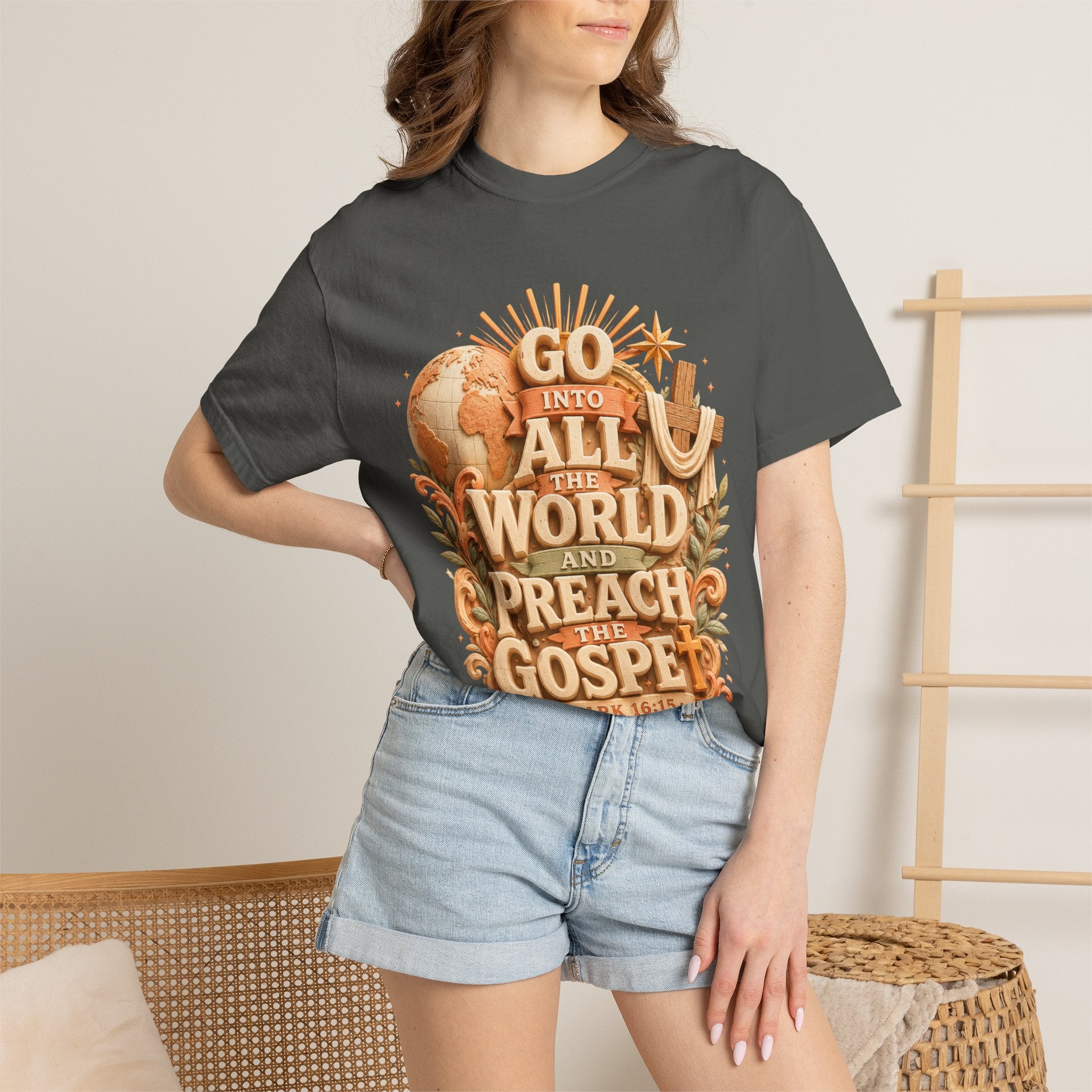 T-Shirt — "Go Into All the World and Preach the Gospel" Christian Mission Tee