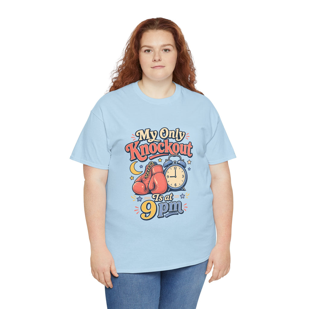 My Only Knockout Is at 9PM T-Shirt |  Funny Night Owl Boxing Graphic Tee  2607044