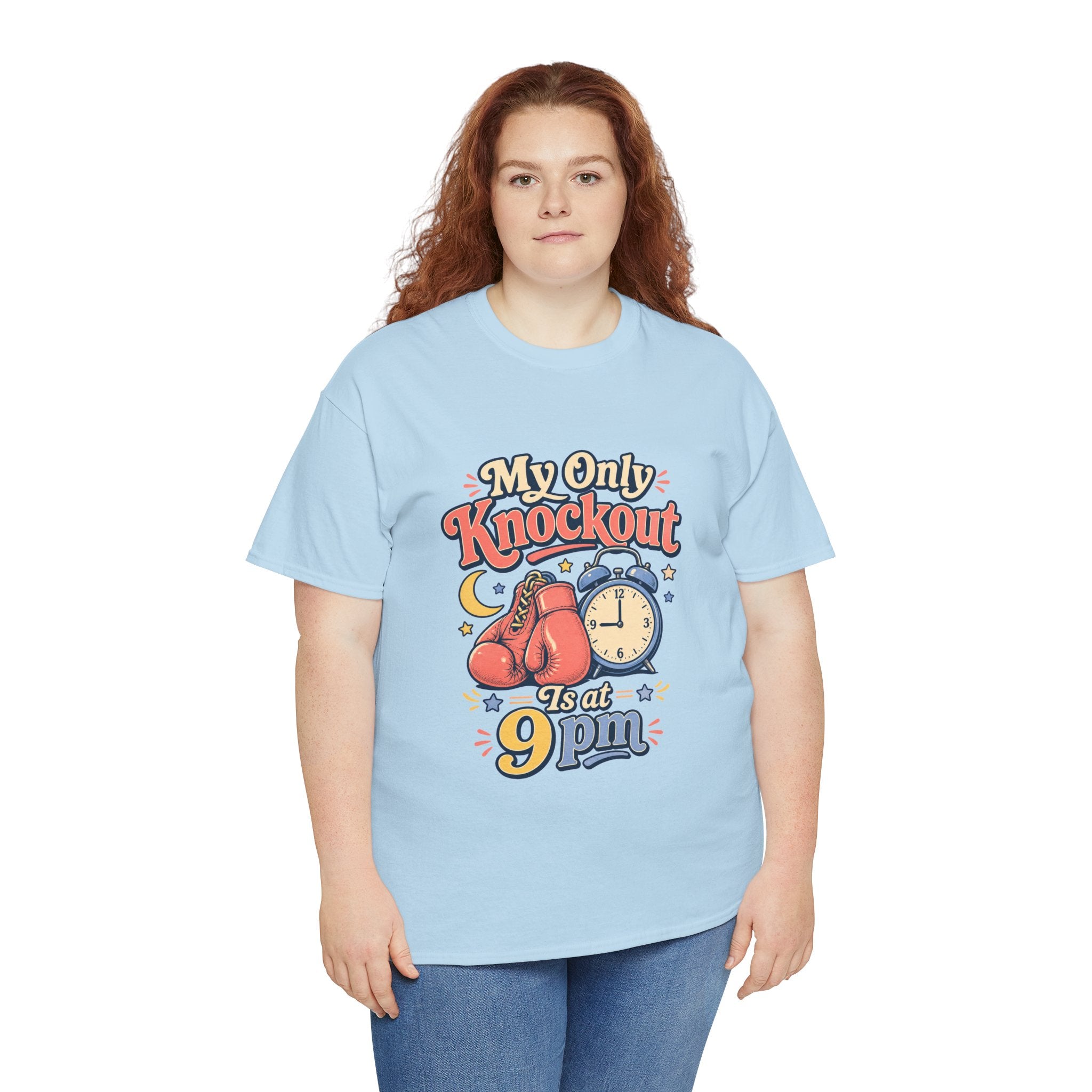 My Only Knockout Is at 9PM T-Shirt |  Funny Night Owl Boxing Graphic Tee  2607044