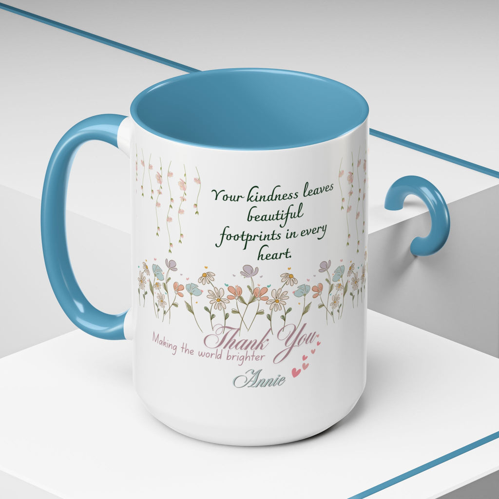 Custom Name For Thank You Coffee Mug | Personalized Grateful Floral Coffee Mug |  Gentle Remembrance 11oz | 15oz 2607033