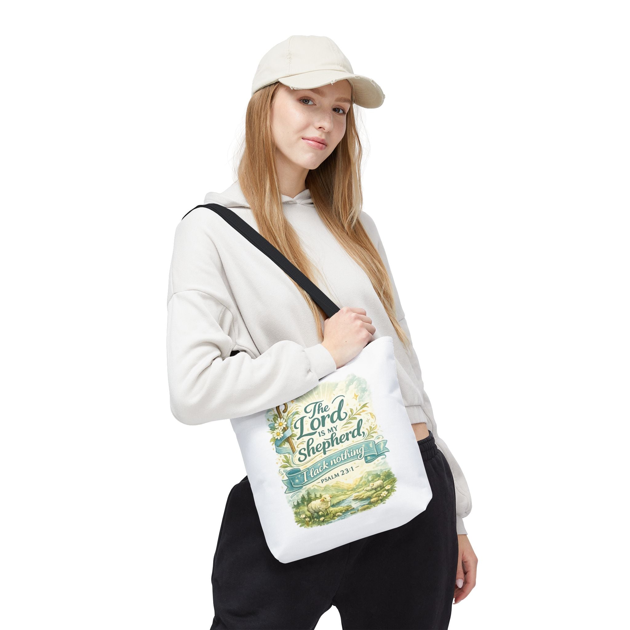 Floral Faith Tote Bag | The Lord Is My Shepherd | Psalm 23:1  4 Colors 2607043