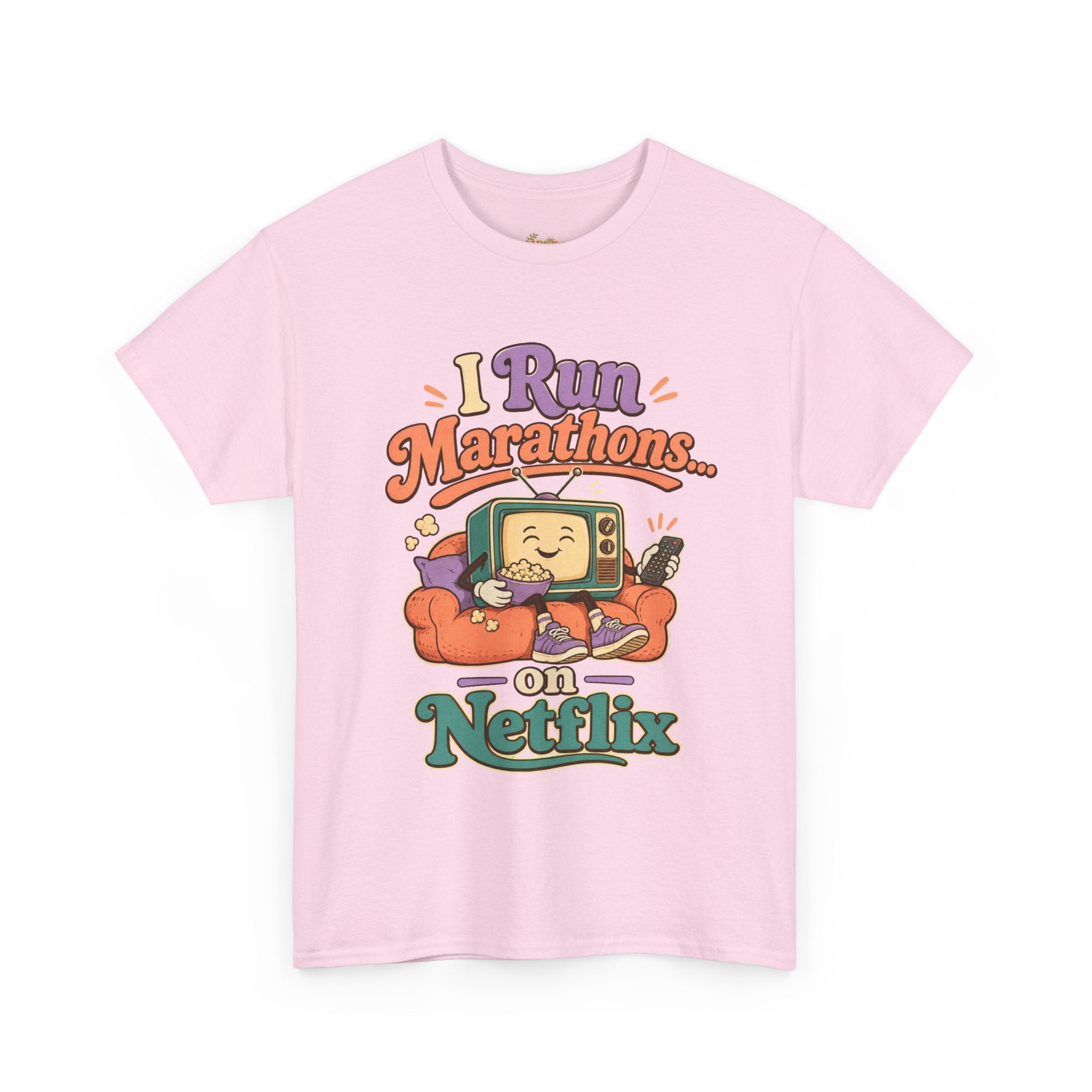 TV Marathon Tee — "I Run Marathons on Netflix" Funny Binge-Watching Shirt