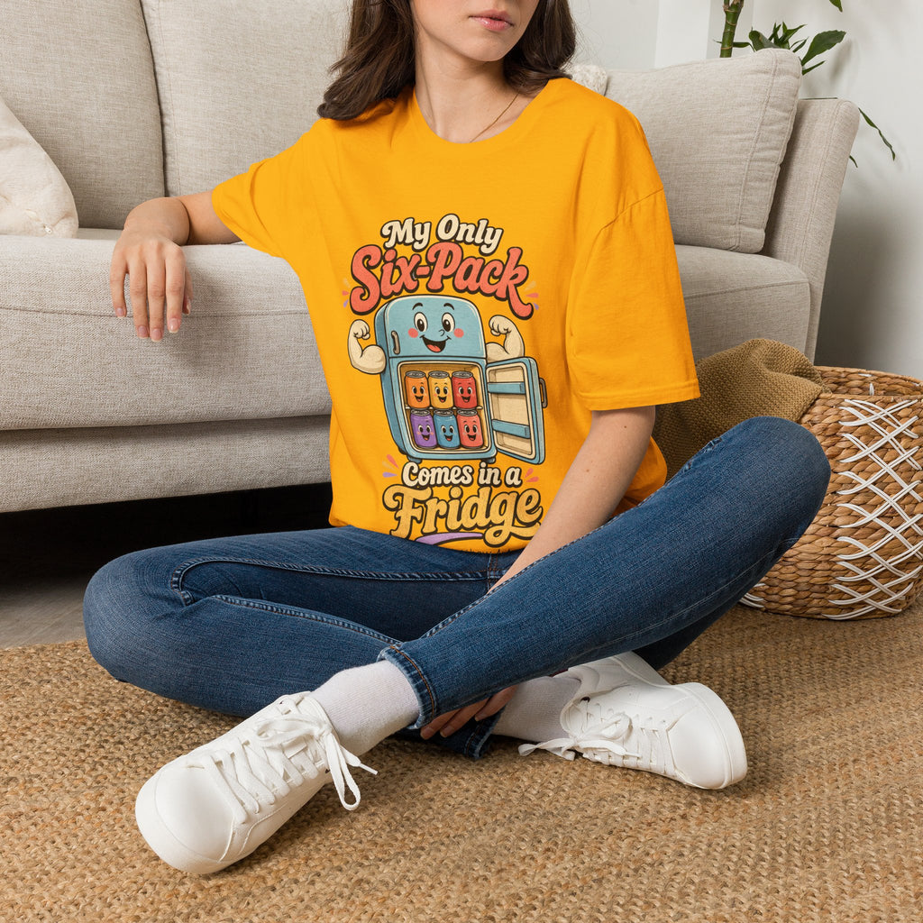 My Only Six-Pack Fridge T-Shirt | Cute Cartoon Refrigerator Design