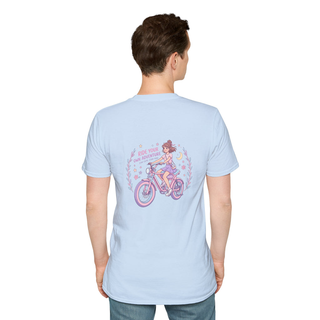 Vintage Lavender Bicycle Pocket T‑Shirt — Cute Retro Bike Graphic Tee