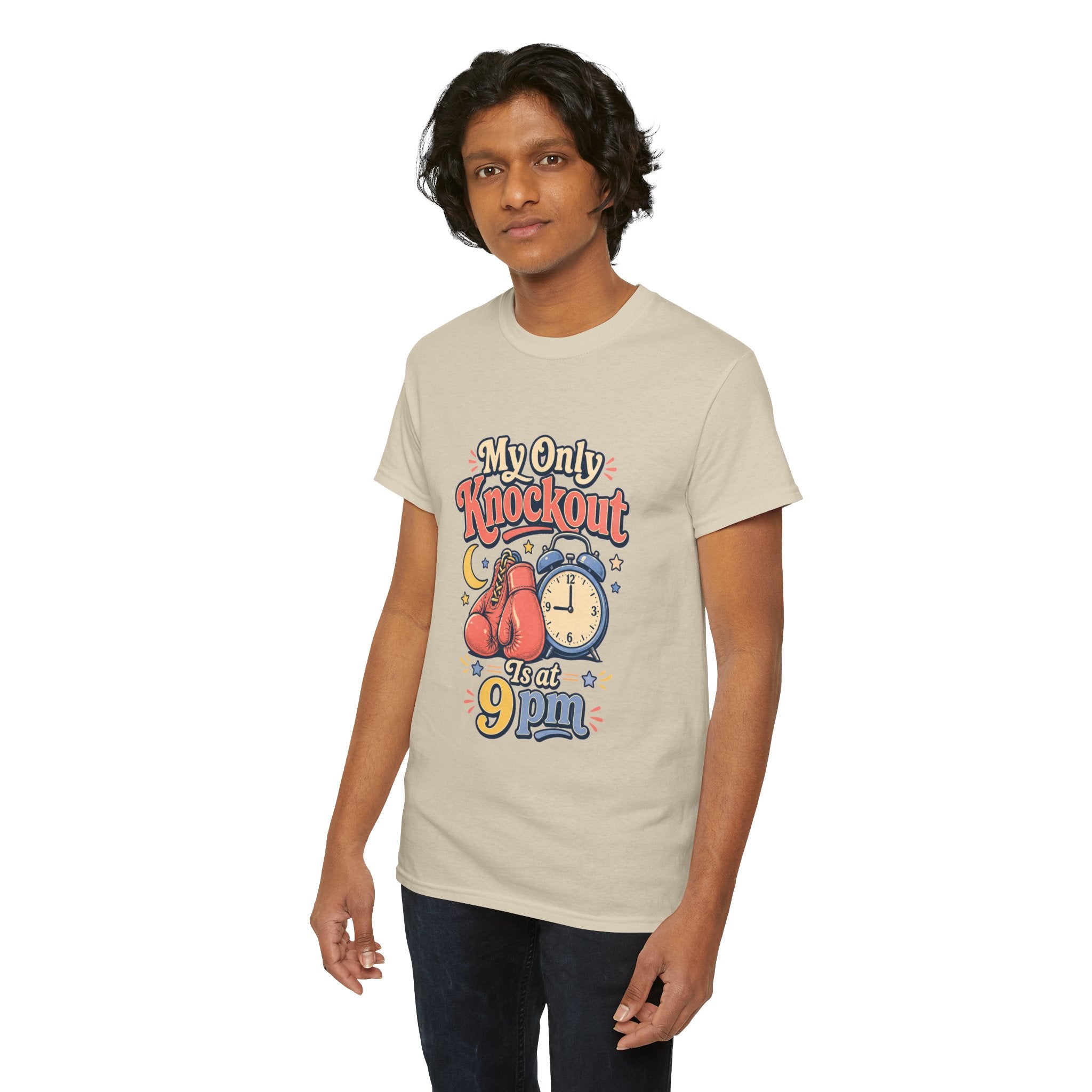 My Only Knockout Is at 9PM T-Shirt |  Funny Night Owl Boxing Graphic Tee  2607044