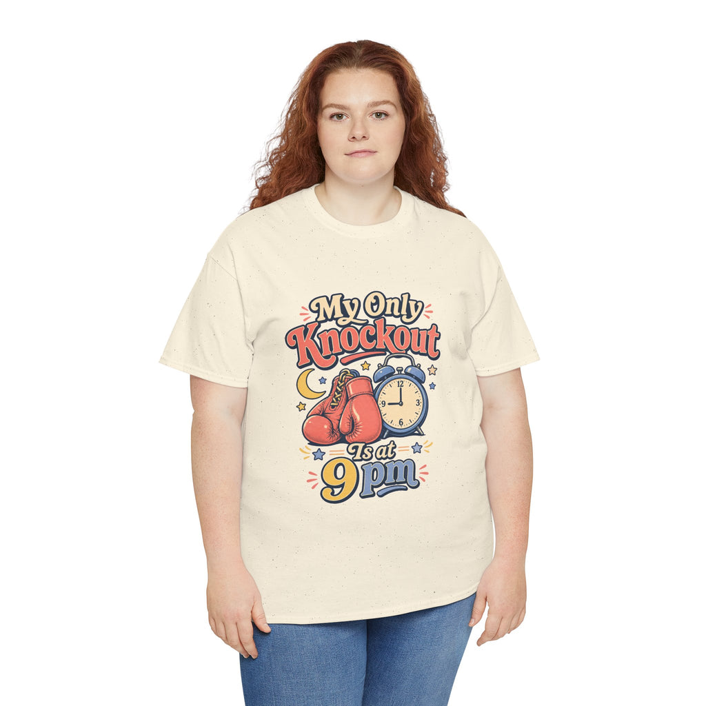 My Only Knockout Is at 9PM T-Shirt |  Funny Night Owl Boxing Graphic Tee  2607044
