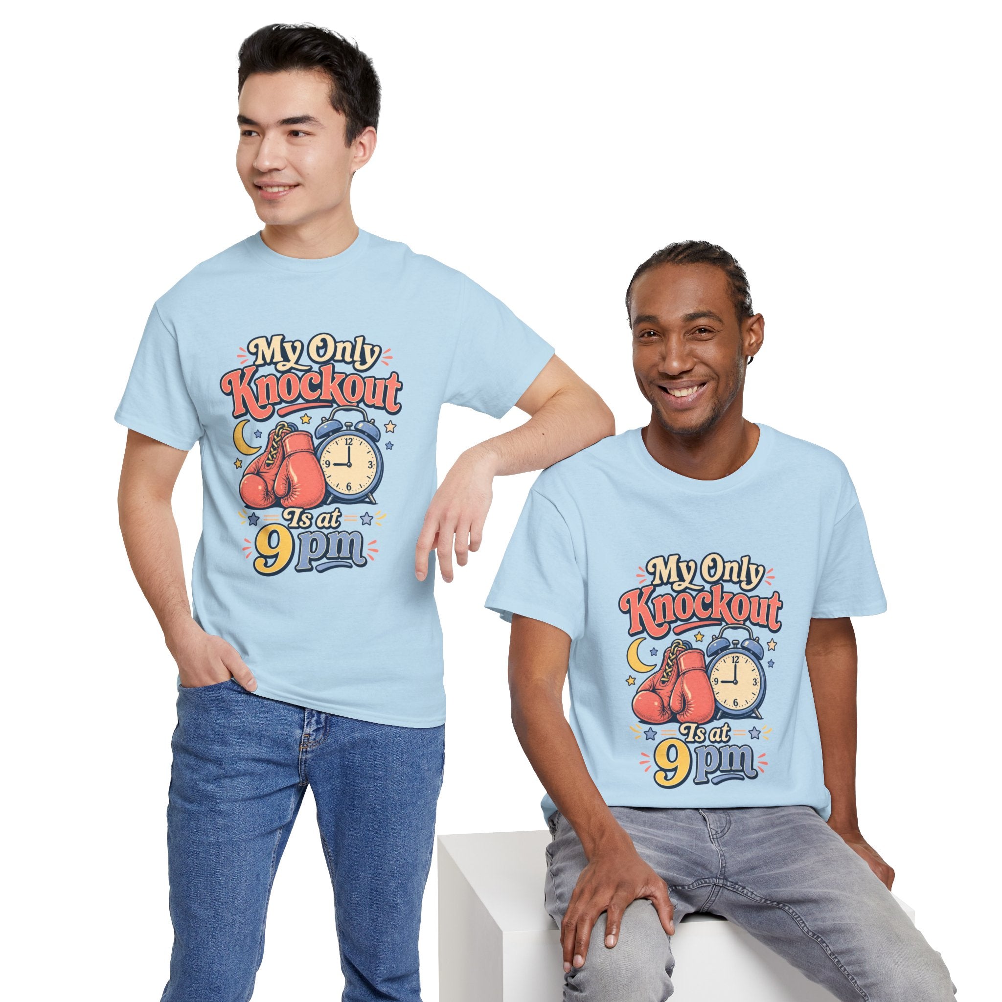 My Only Knockout Is at 9PM T-Shirt |  Funny Night Owl Boxing Graphic Tee  2607044
