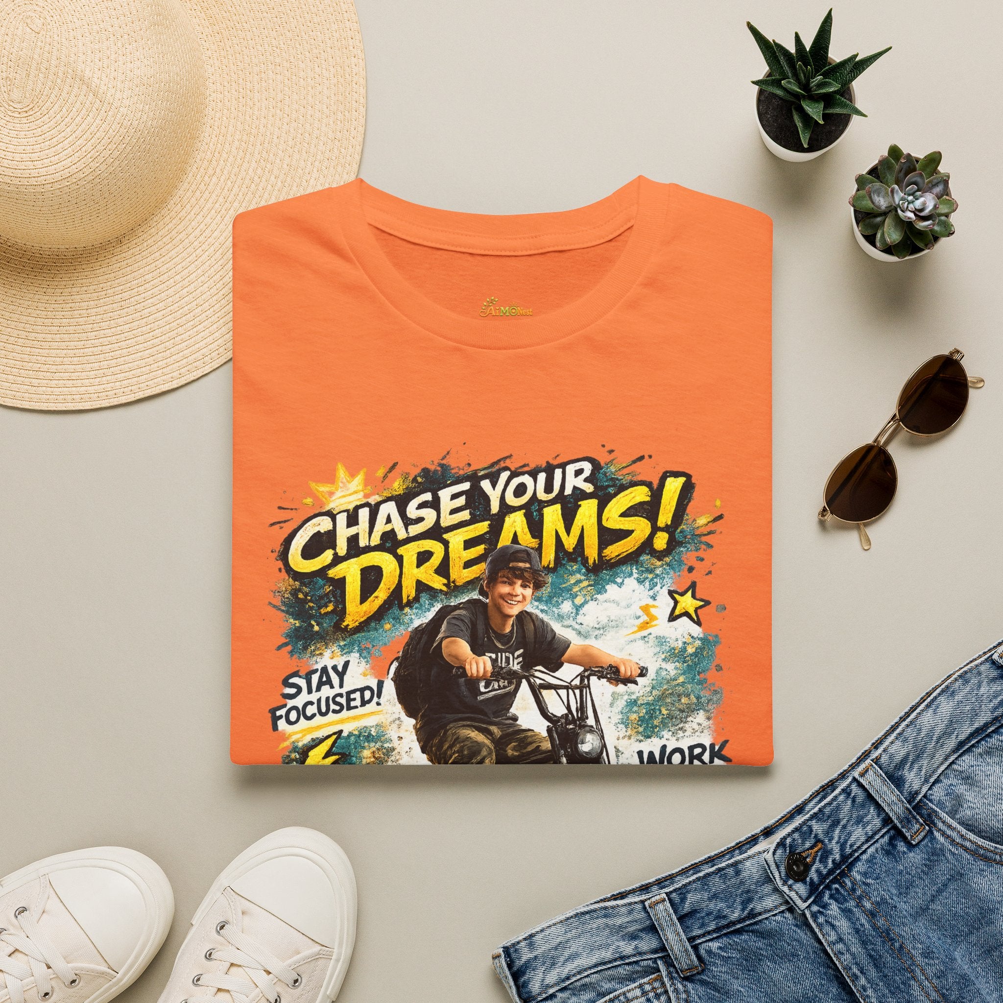 Chase Your Dreams Motorcycle Rider T-Shirt | Motivational Graphic Tee 2607006