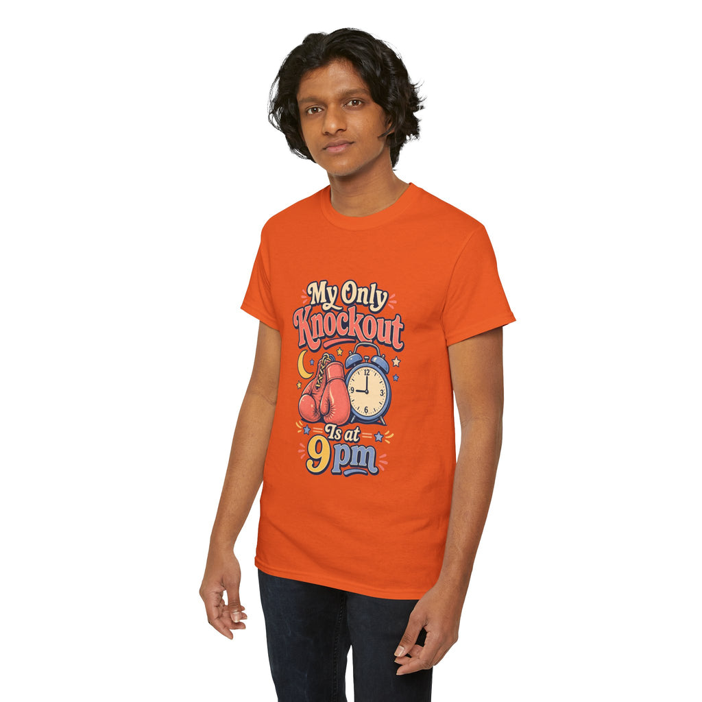 My Only Knockout Is at 9PM T-Shirt |  Funny Night Owl Boxing Graphic Tee  2607044