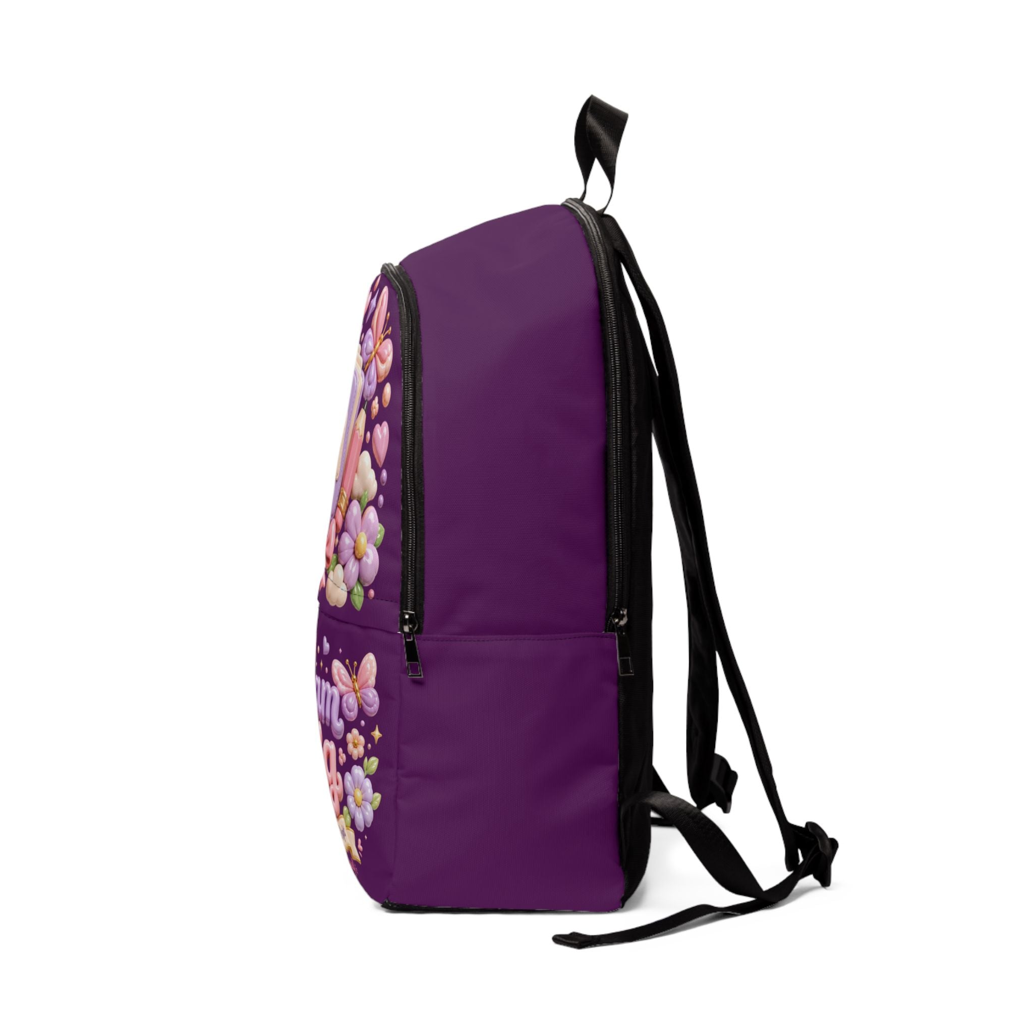 Dream Big floral heart journal Backpack | purple butterfly flower design
