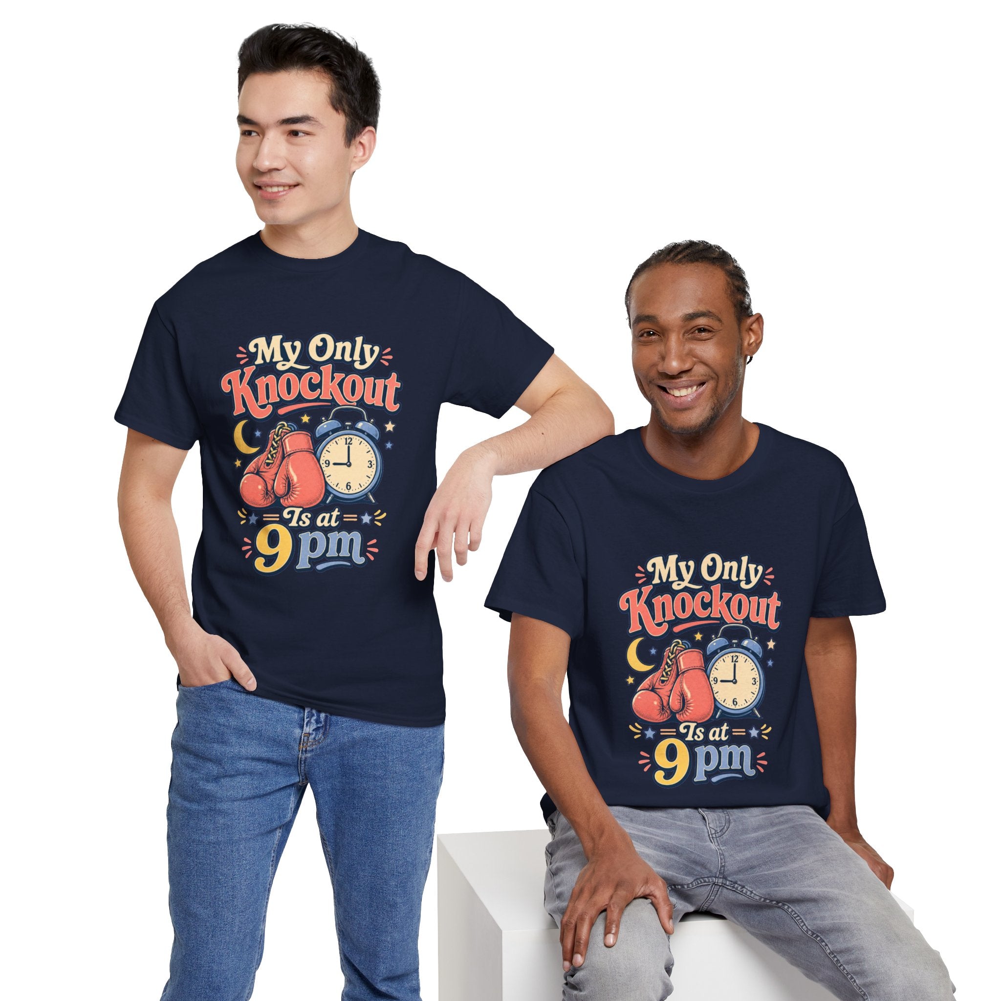 My Only Knockout Is at 9PM T-Shirt |  Funny Night Owl Boxing Graphic Tee  2607044