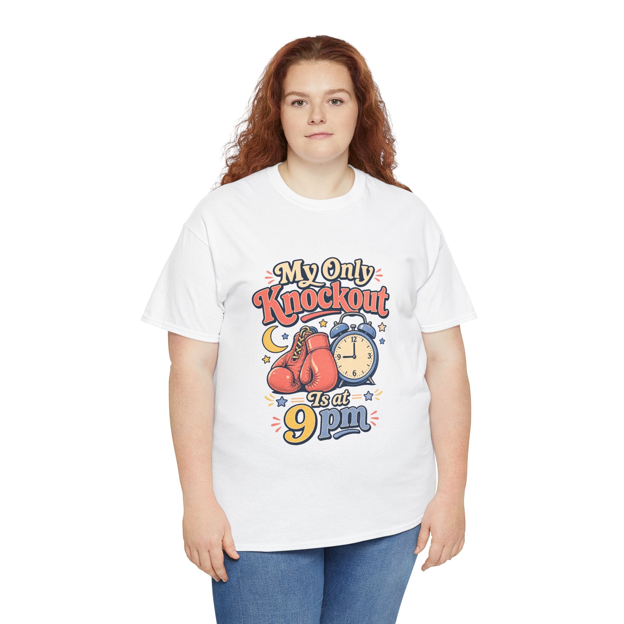 My Only Knockout Is at 9PM T-Shirt |  Funny Night Owl Boxing Graphic Tee  2607044