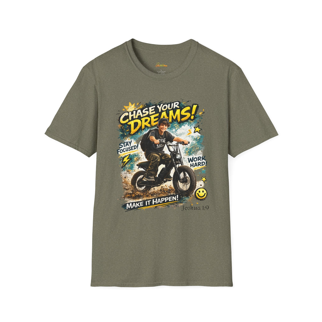 Chase Your Dreams Motorcycle Rider T-Shirt | Motivational Graphic Tee