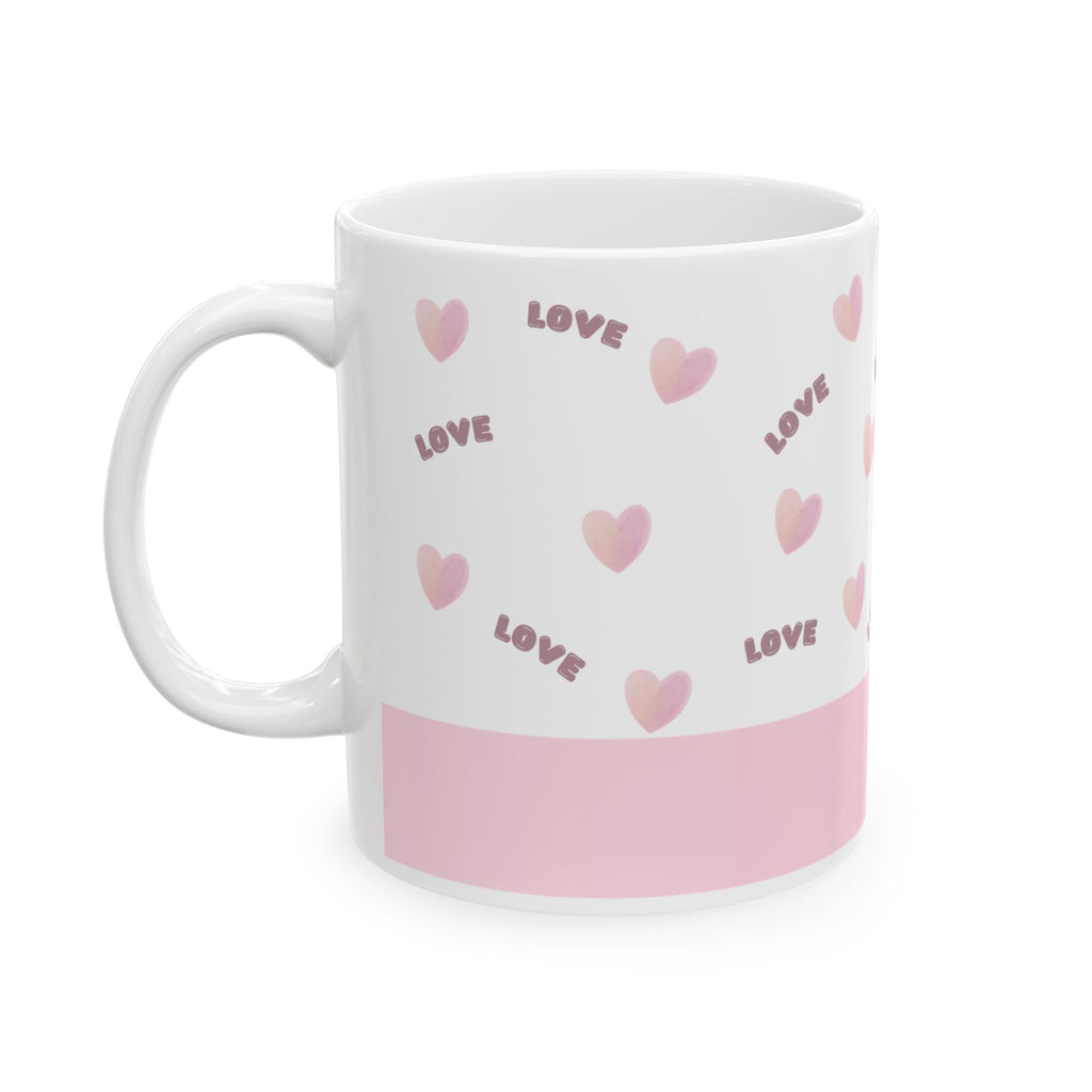 Love Bear Ceramic Mug — Cute Pink Heart Coffee Cup (11oz & 15oz)
