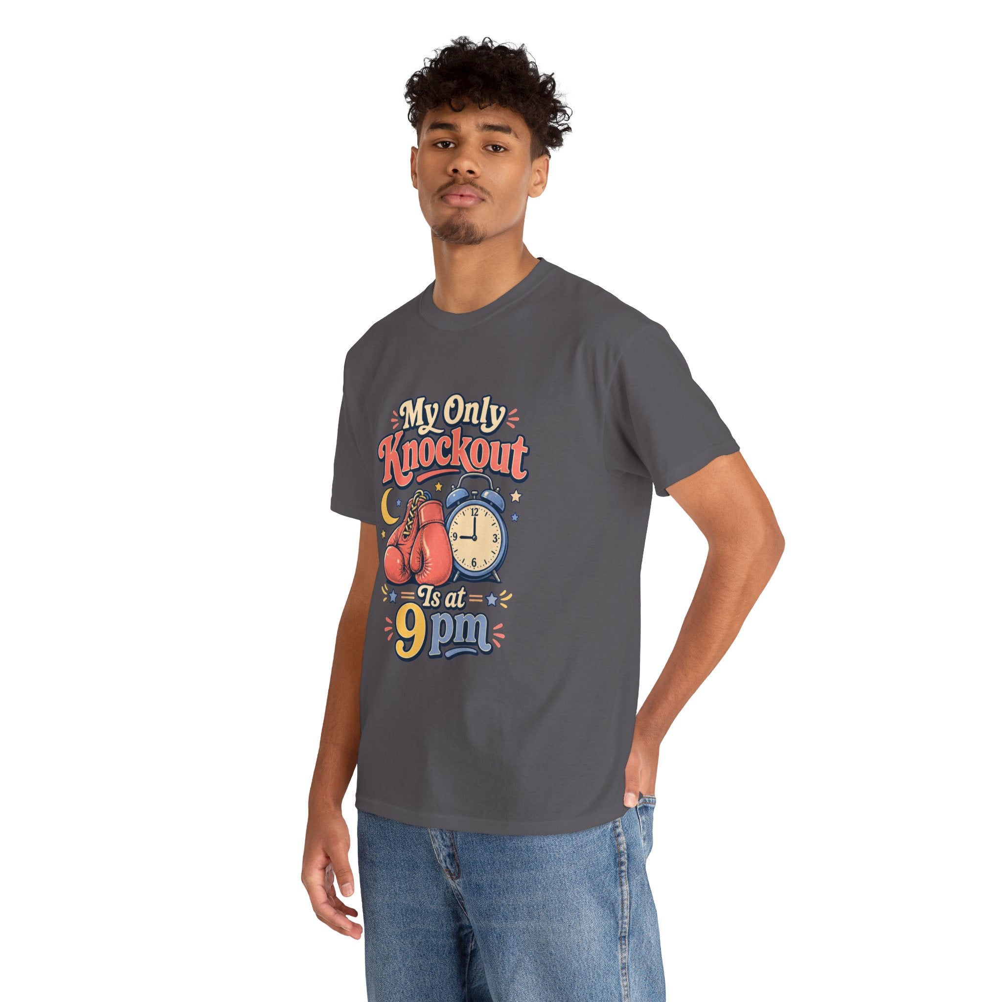 My Only Knockout Is at 9PM T-Shirt |  Funny Night Owl Boxing Graphic Tee  2607044