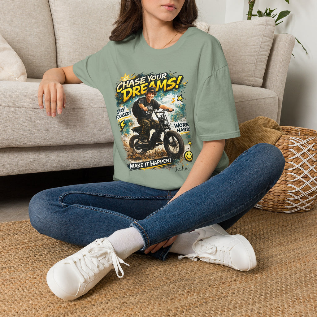 Chase Your Dreams Motorcycle Rider T-Shirt | Motivational Graphic Tee