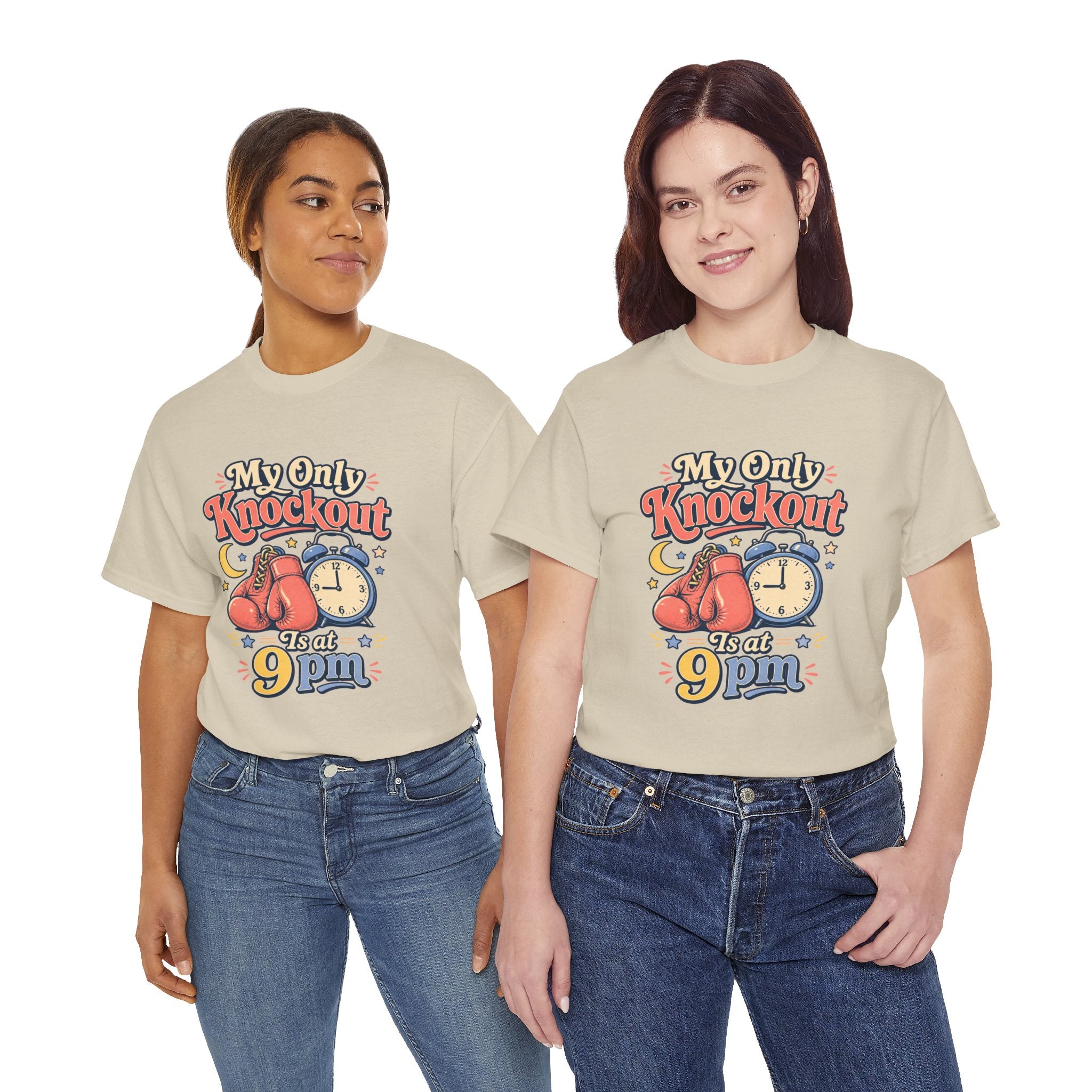 My Only Knockout Is at 9PM T-Shirt |  Funny Night Owl Boxing Graphic Tee  2607044