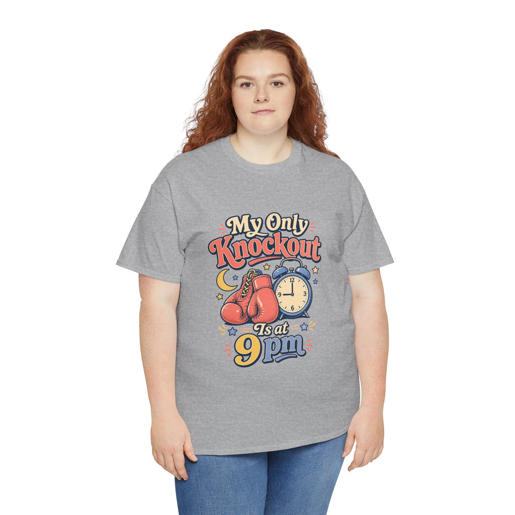 My Only Knockout Is at 9PM T-Shirt |  Funny Night Owl Boxing Graphic Tee  2607044