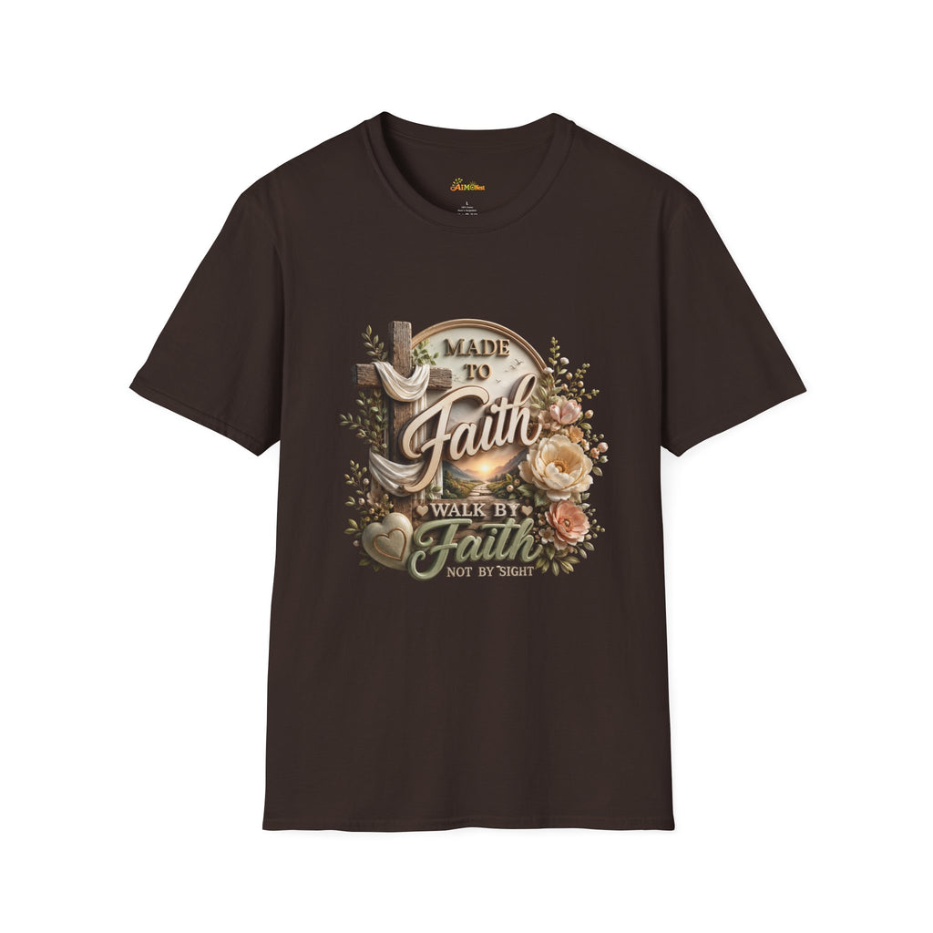 Made to Faith T-Shirt | Christian Cross Floral Scripture Tee