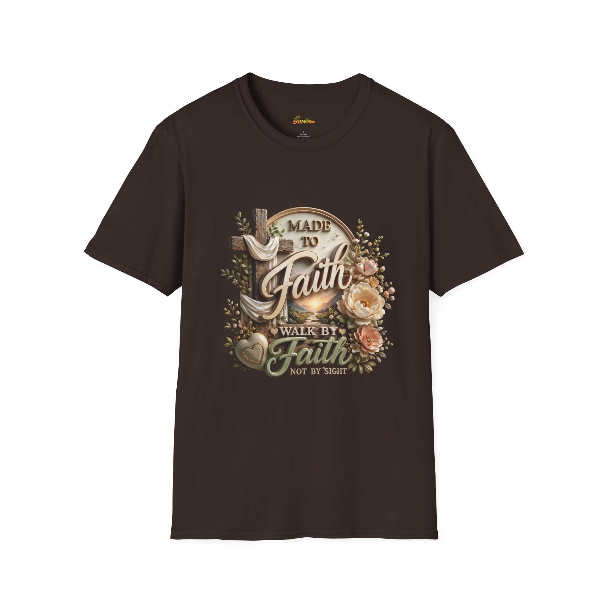 Made to Faith T-Shirt | Christian Cross Floral Scripture Tee