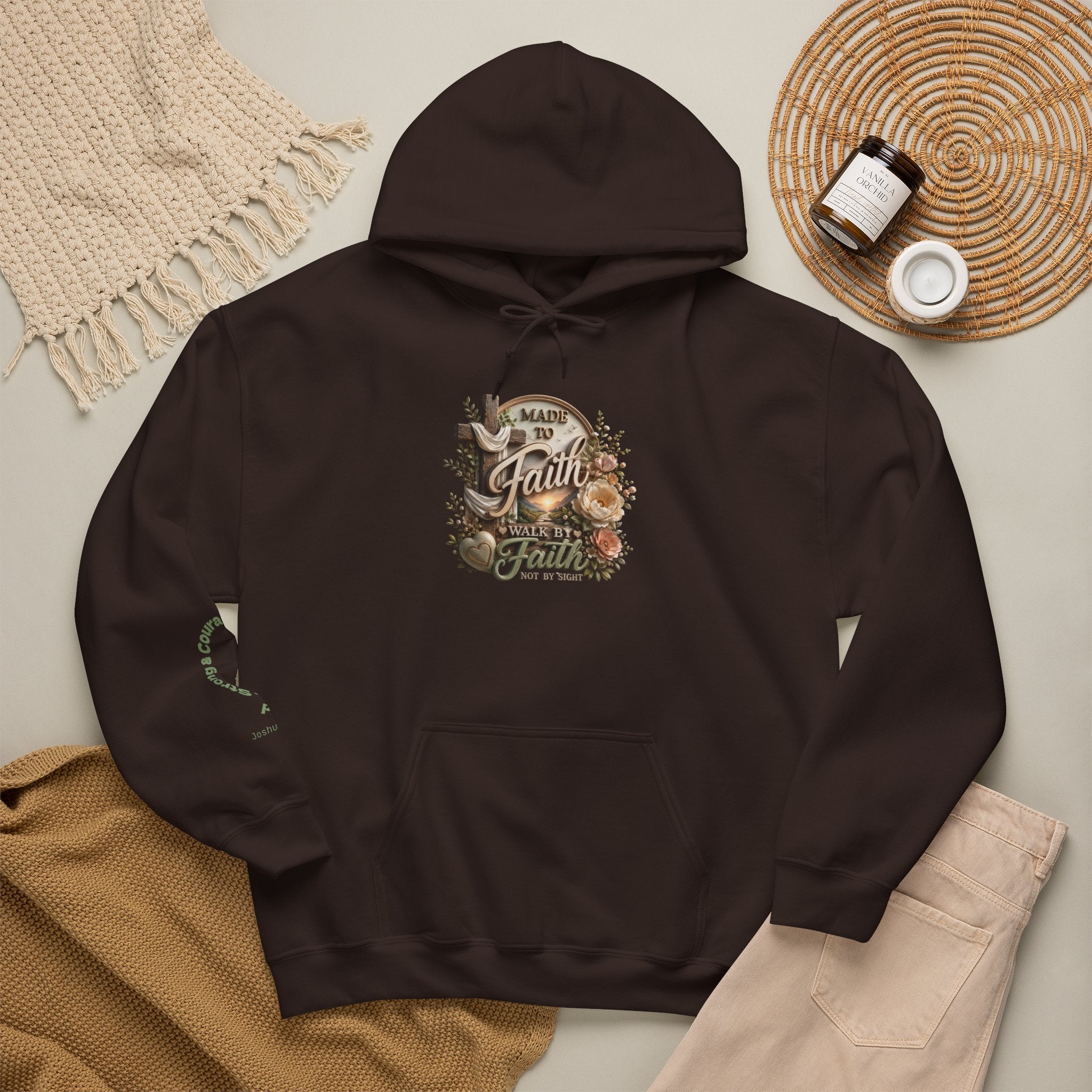 Faith Over Fear hoodie | Christian scripture floral design