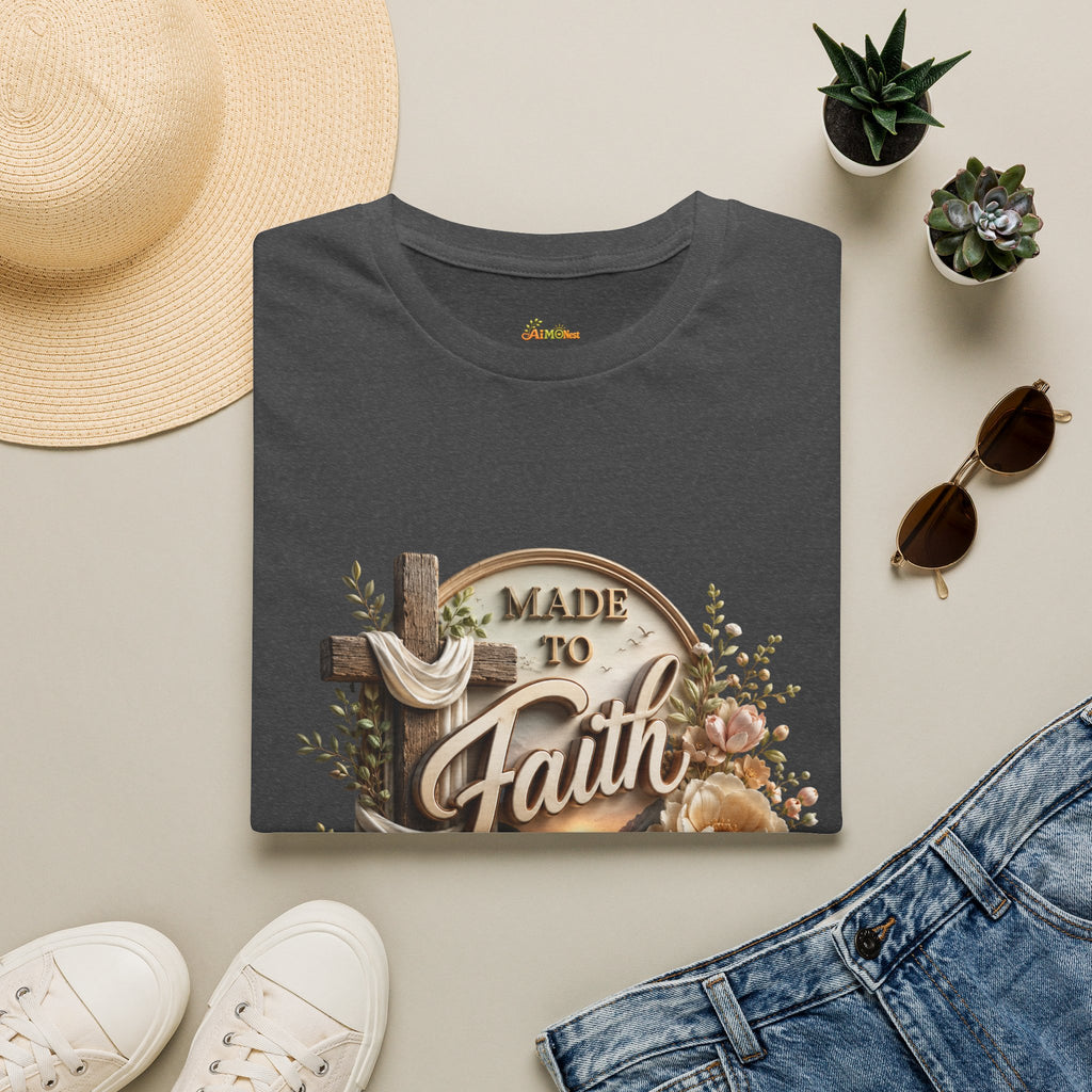 Made to Faith T-Shirt | Christian Cross Floral Scripture Tee