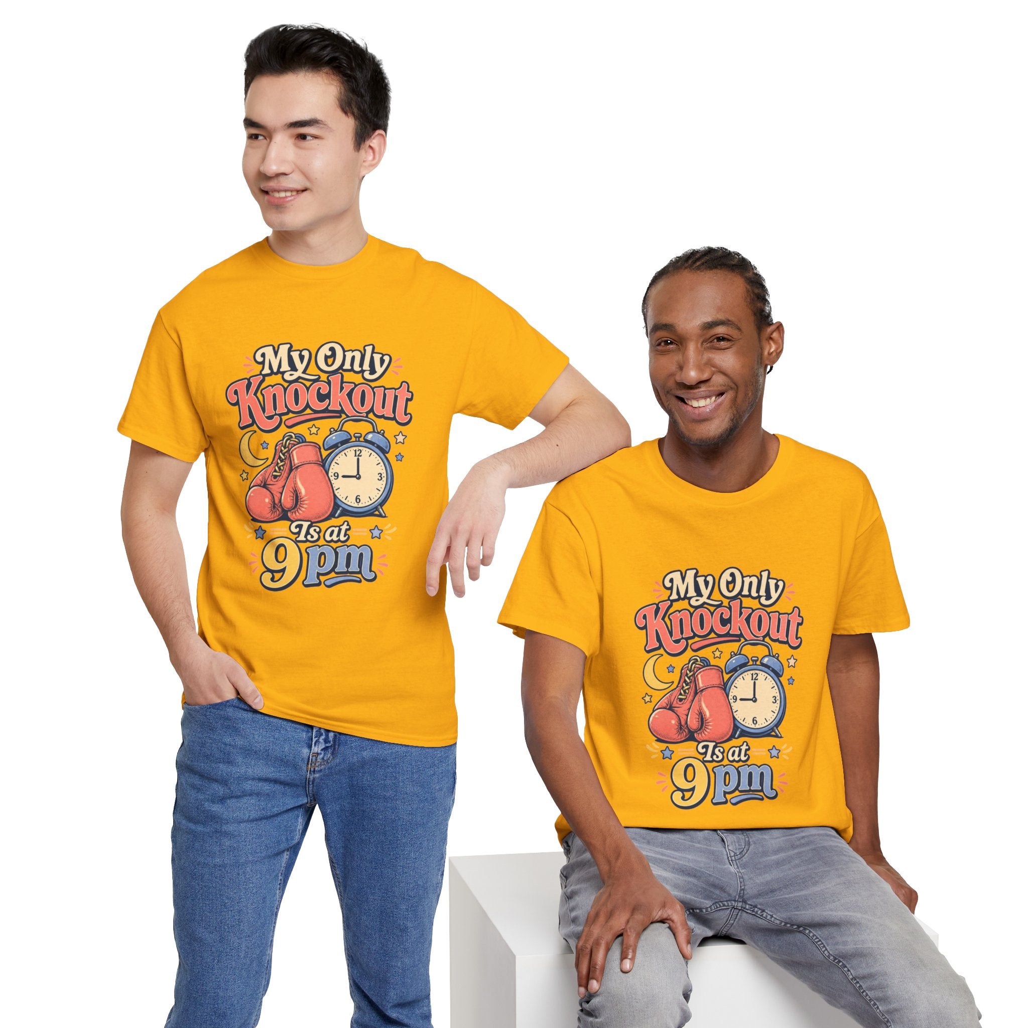 My Only Knockout Is at 9PM T-Shirt |  Funny Night Owl Boxing Graphic Tee  2607044
