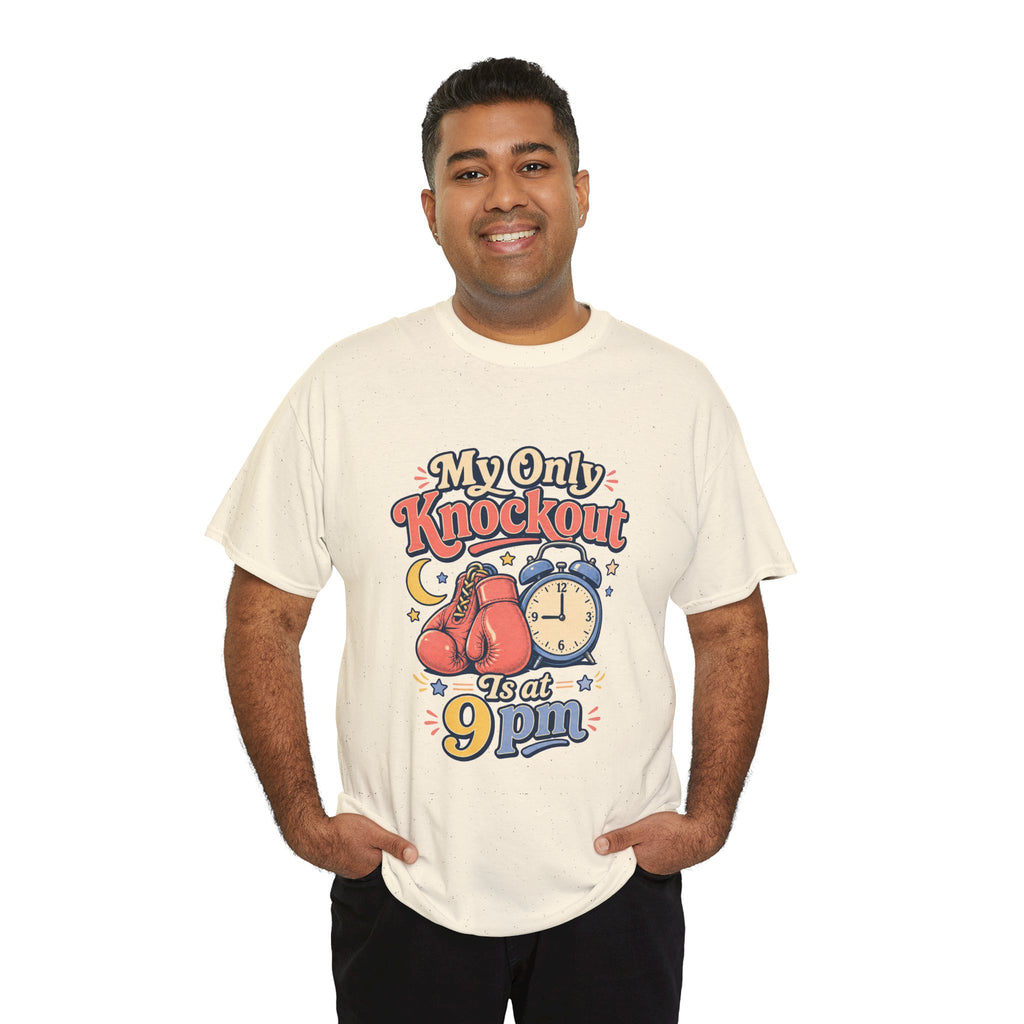 My Only Knockout Is at 9PM T-Shirt |  Funny Night Owl Boxing Graphic Tee  2607044