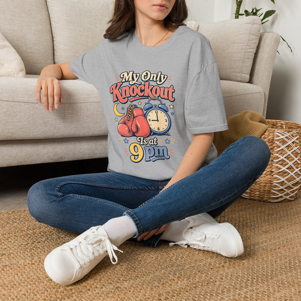 T Shirt | My Only Knockout Is at 9 PM | Retro Boxing Sleep Vibe