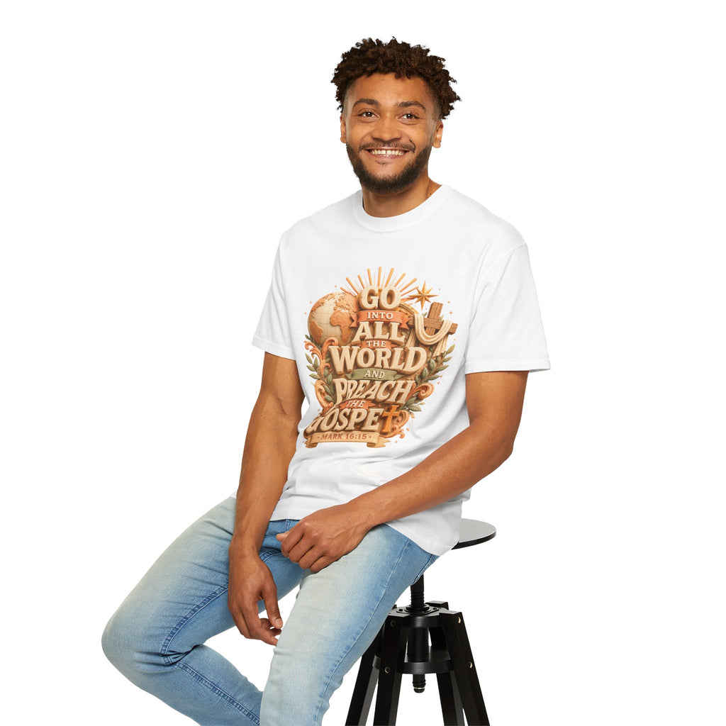 T-Shirt — "Go Into All the World and Preach the Gospel" Christian Mission Tee