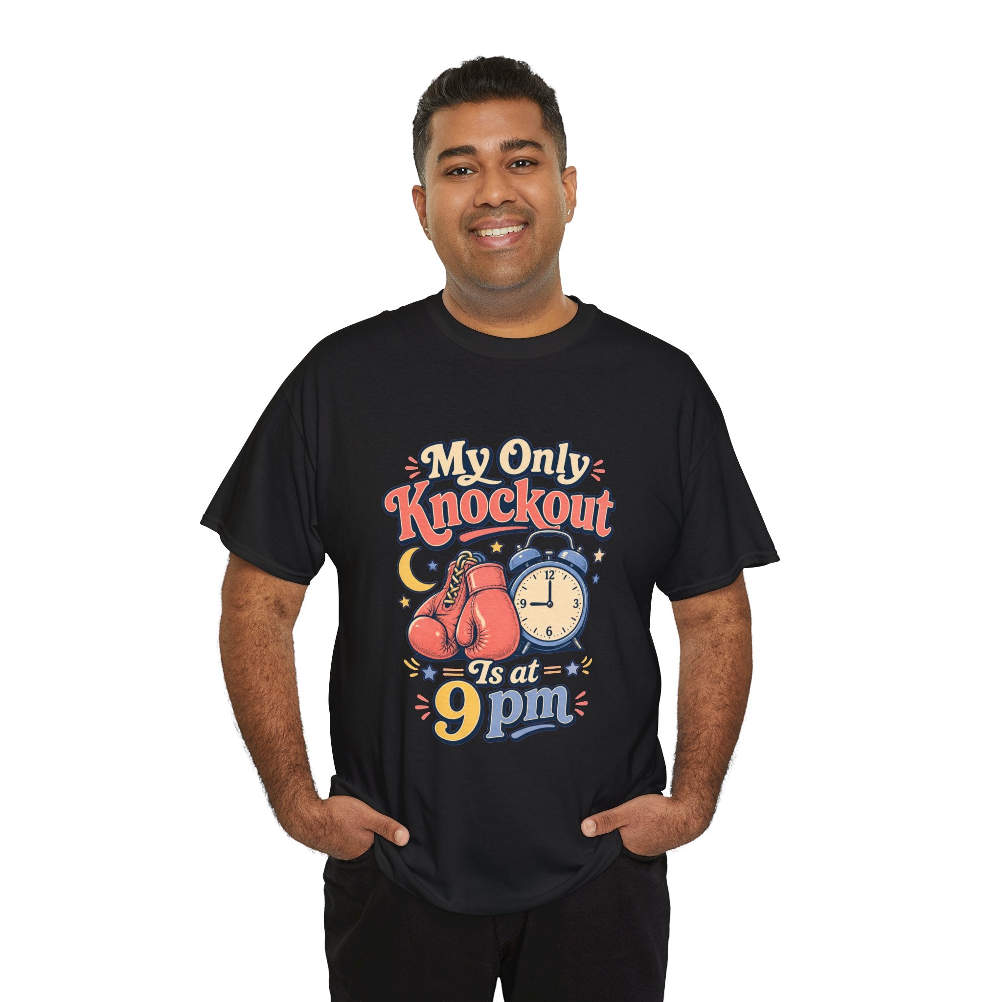 My Only Knockout Is at 9PM T-Shirt |  Funny Night Owl Boxing Graphic Tee  2607044