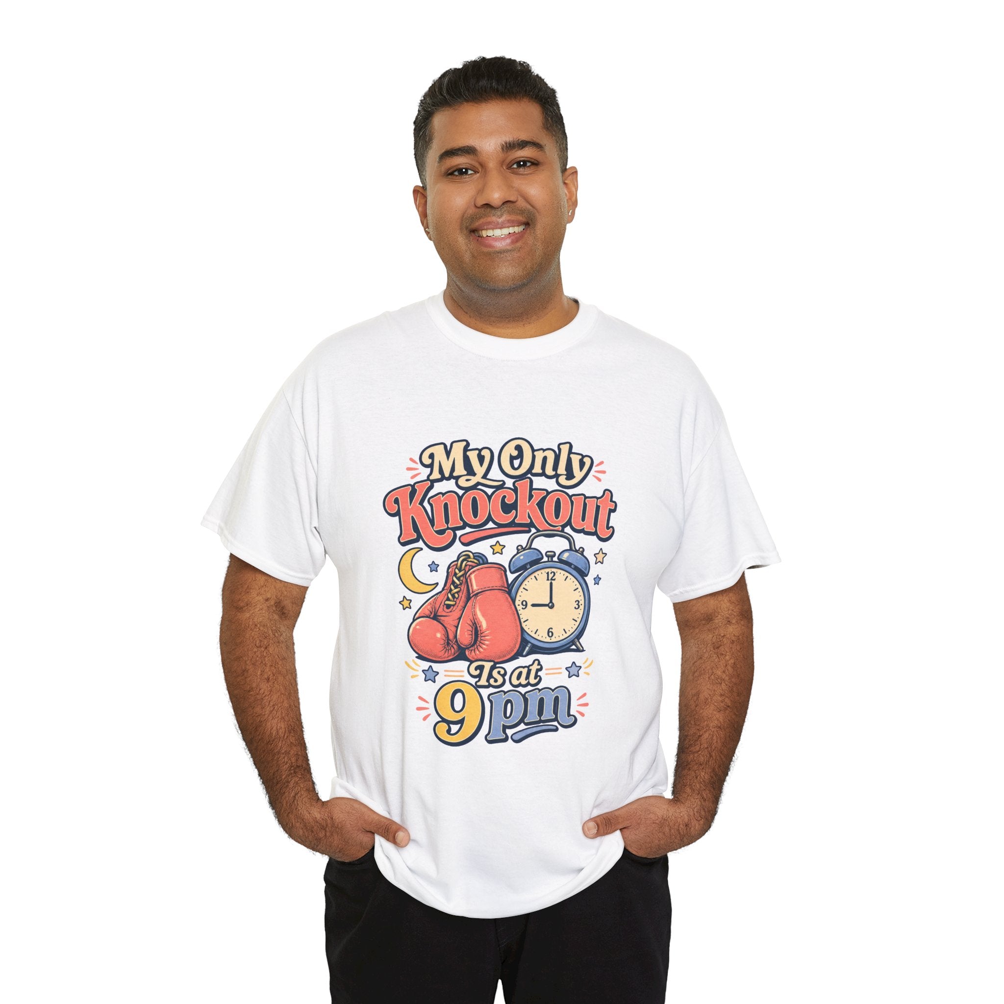 My Only Knockout Is at 9PM T-Shirt |  Funny Night Owl Boxing Graphic Tee  2607044