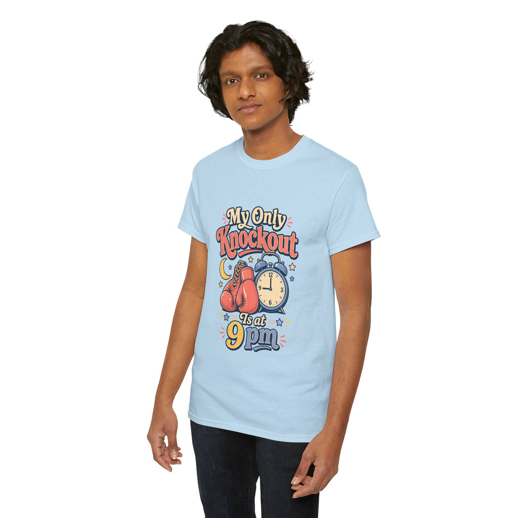 My Only Knockout Is at 9PM T-Shirt |  Funny Night Owl Boxing Graphic Tee  2607044
