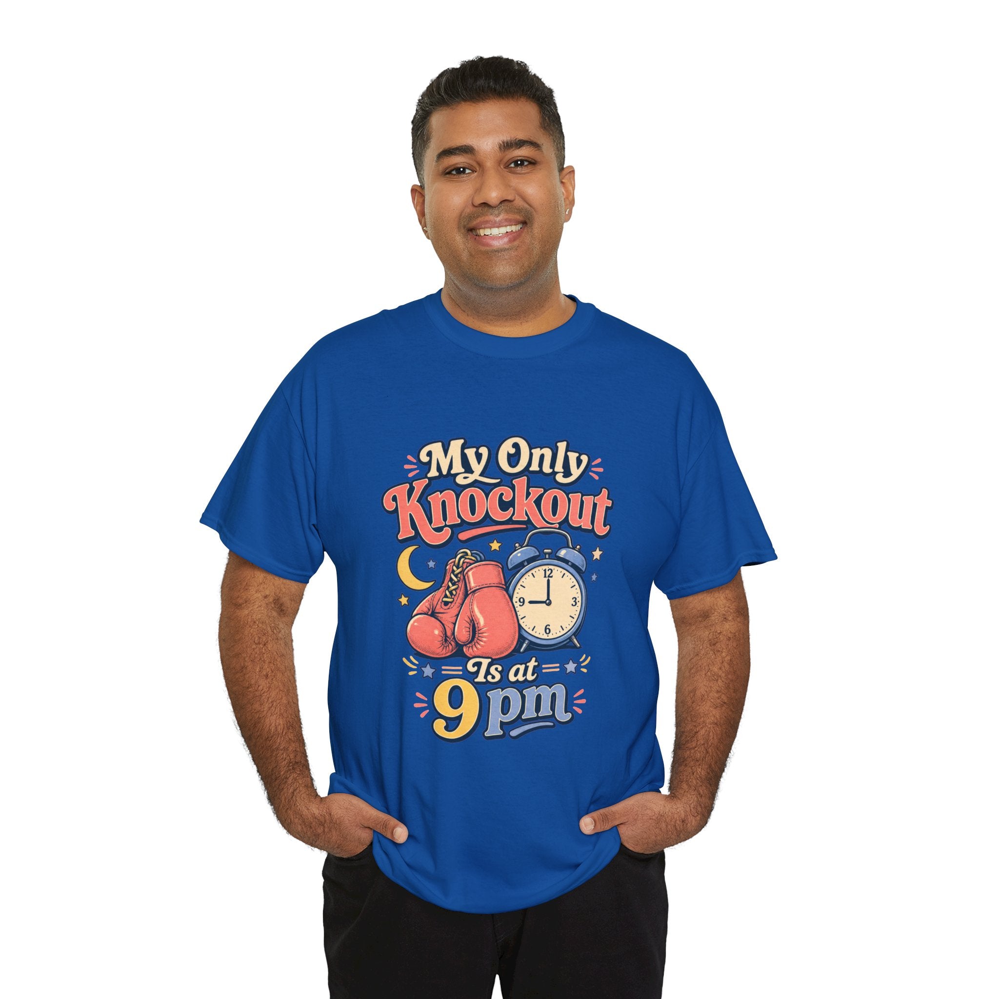 My Only Knockout Is at 9PM T-Shirt |  Funny Night Owl Boxing Graphic Tee  2607044