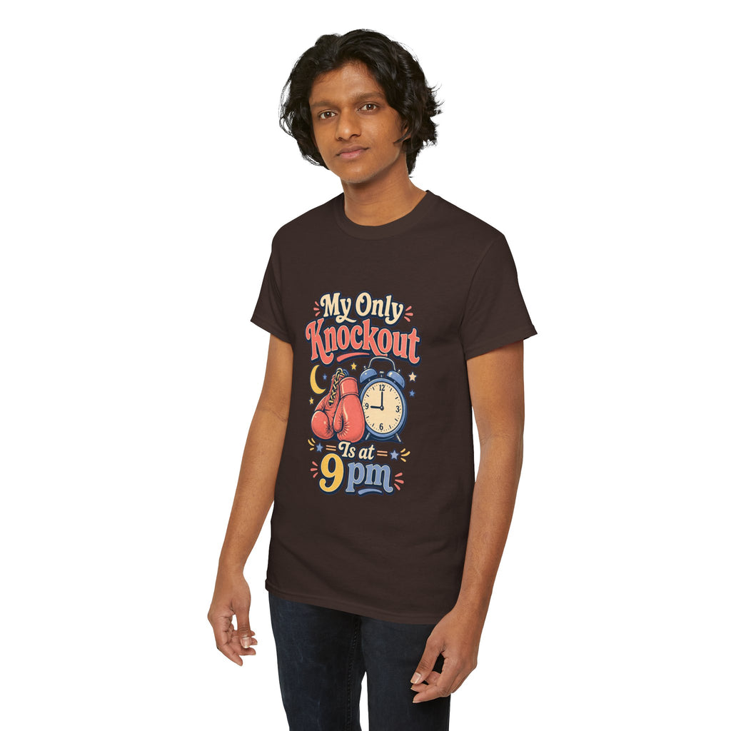 My Only Knockout Is at 9PM T-Shirt |  Funny Night Owl Boxing Graphic Tee  2607044
