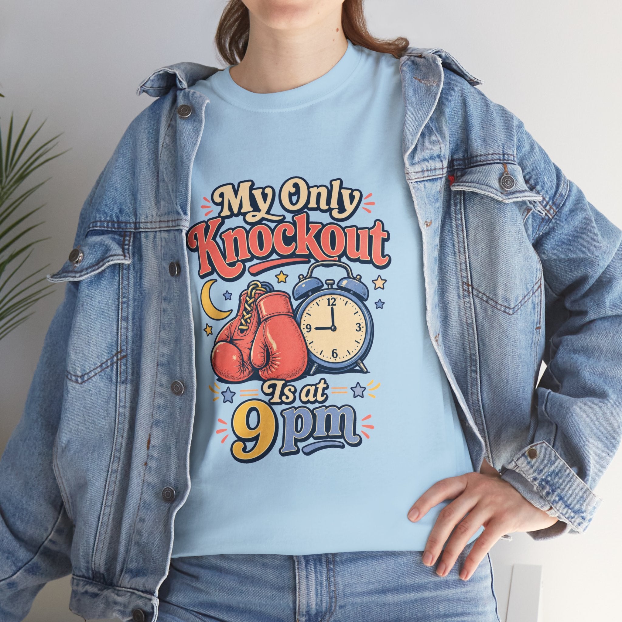 My Only Knockout Is at 9PM T-Shirt |  Funny Night Owl Boxing Graphic Tee  2607044