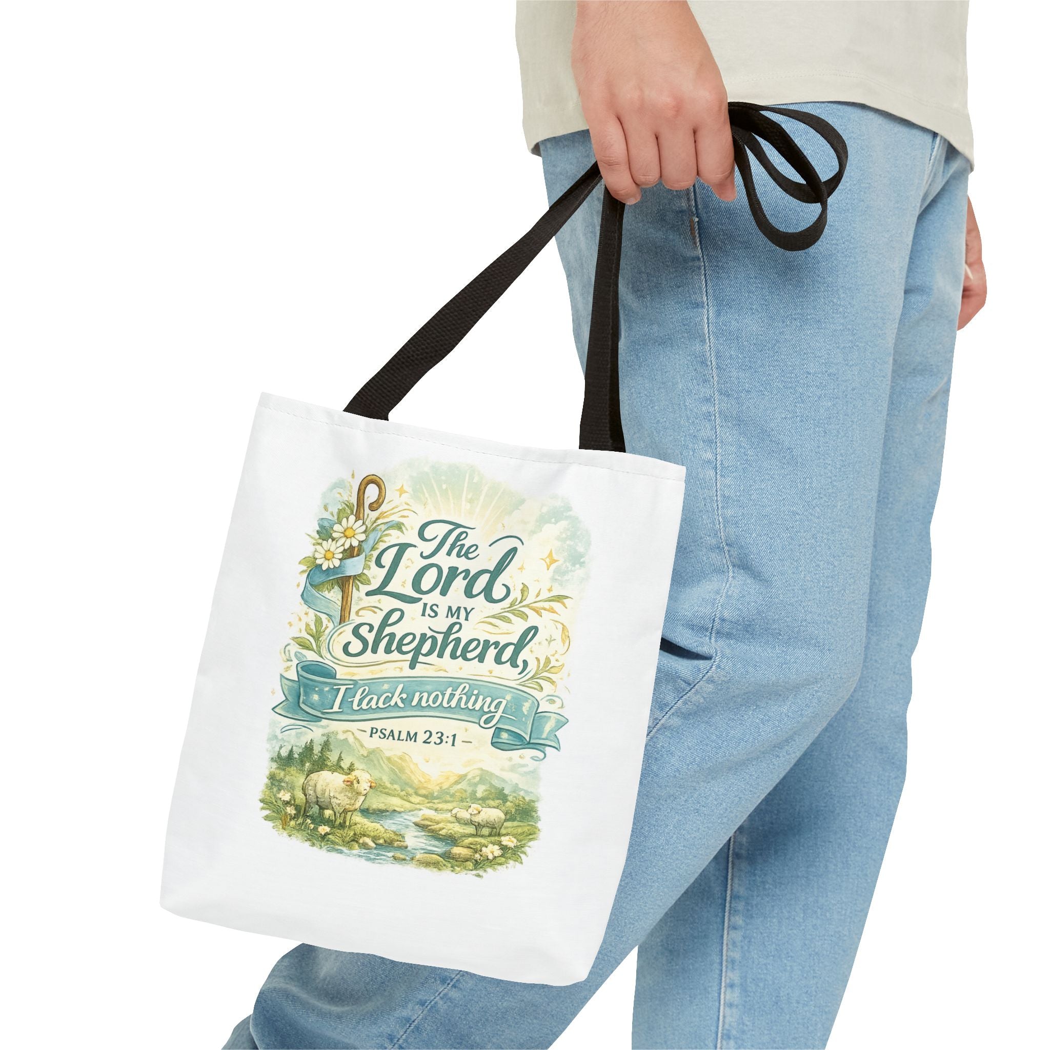 Floral Faith Tote Bag | The Lord Is My Shepherd | Psalm 23:1  4 Colors 2607043