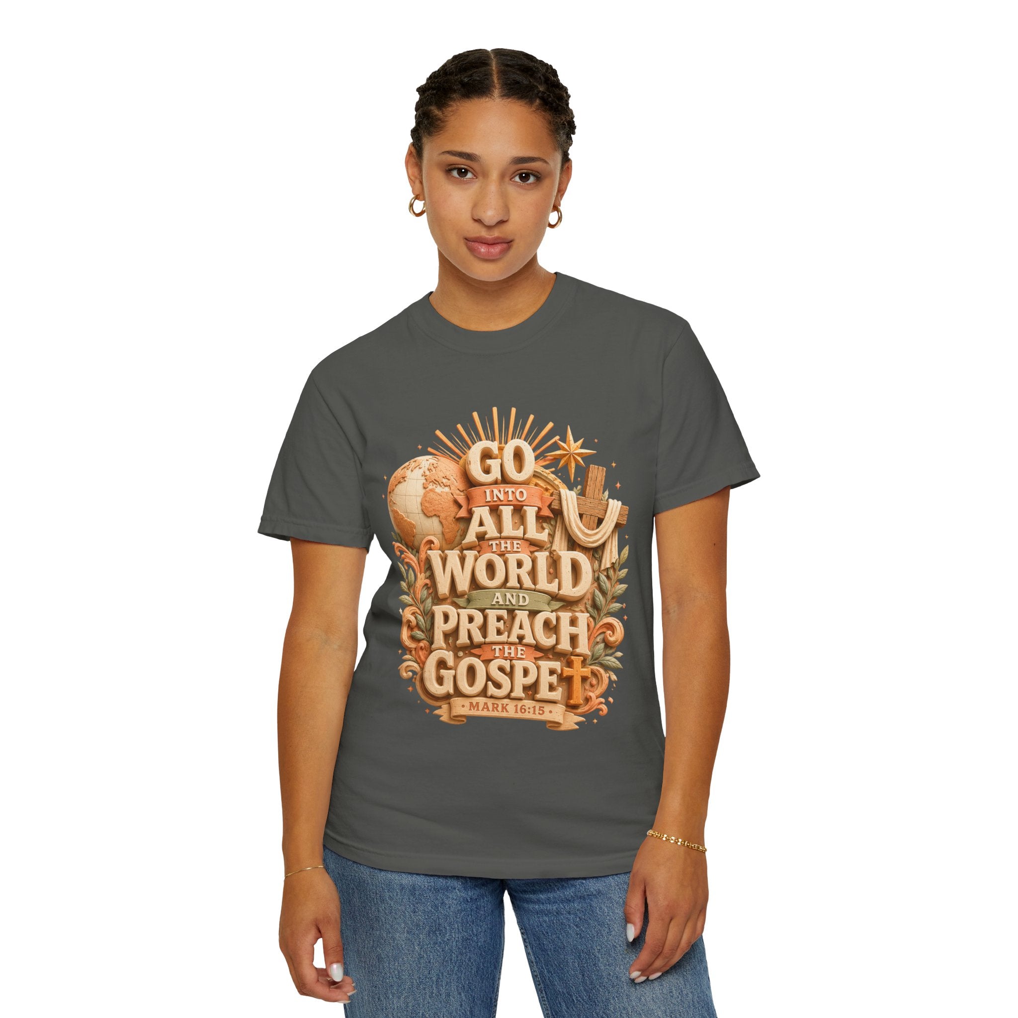 T-Shirt — "Go Into All the World and Preach the Gospel" Christian Mission Tee