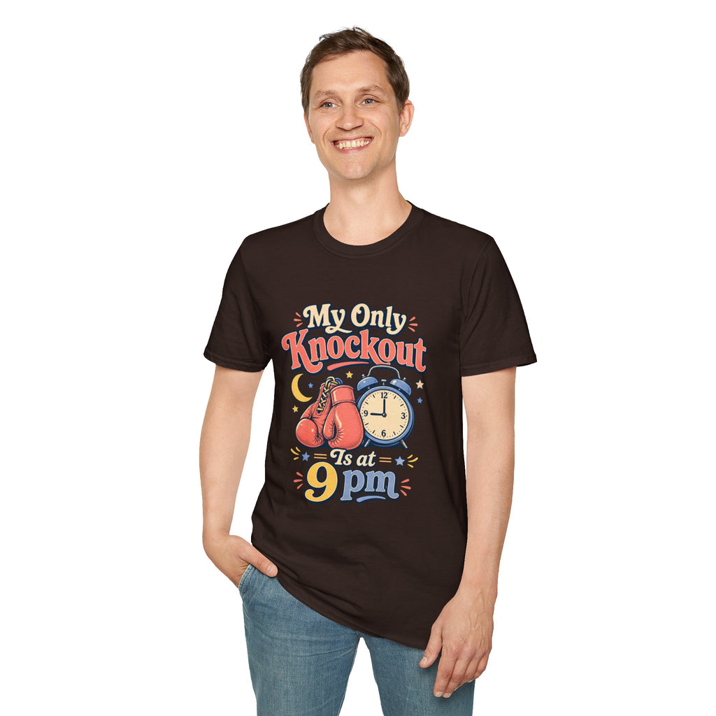 T Shirt | My Only Knockout Is at 9 PM | Retro Boxing Sleep Vibe