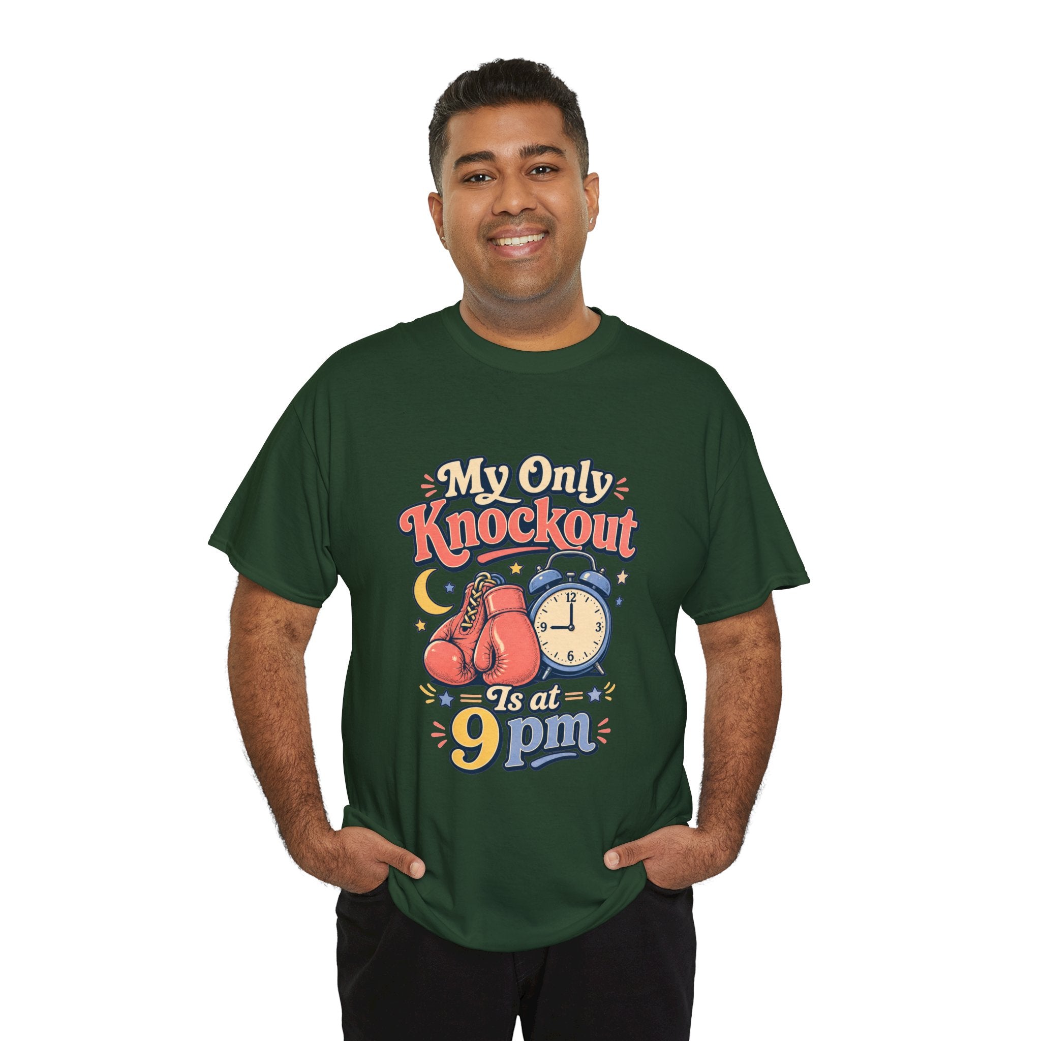 My Only Knockout Is at 9PM T-Shirt |  Funny Night Owl Boxing Graphic Tee  2607044